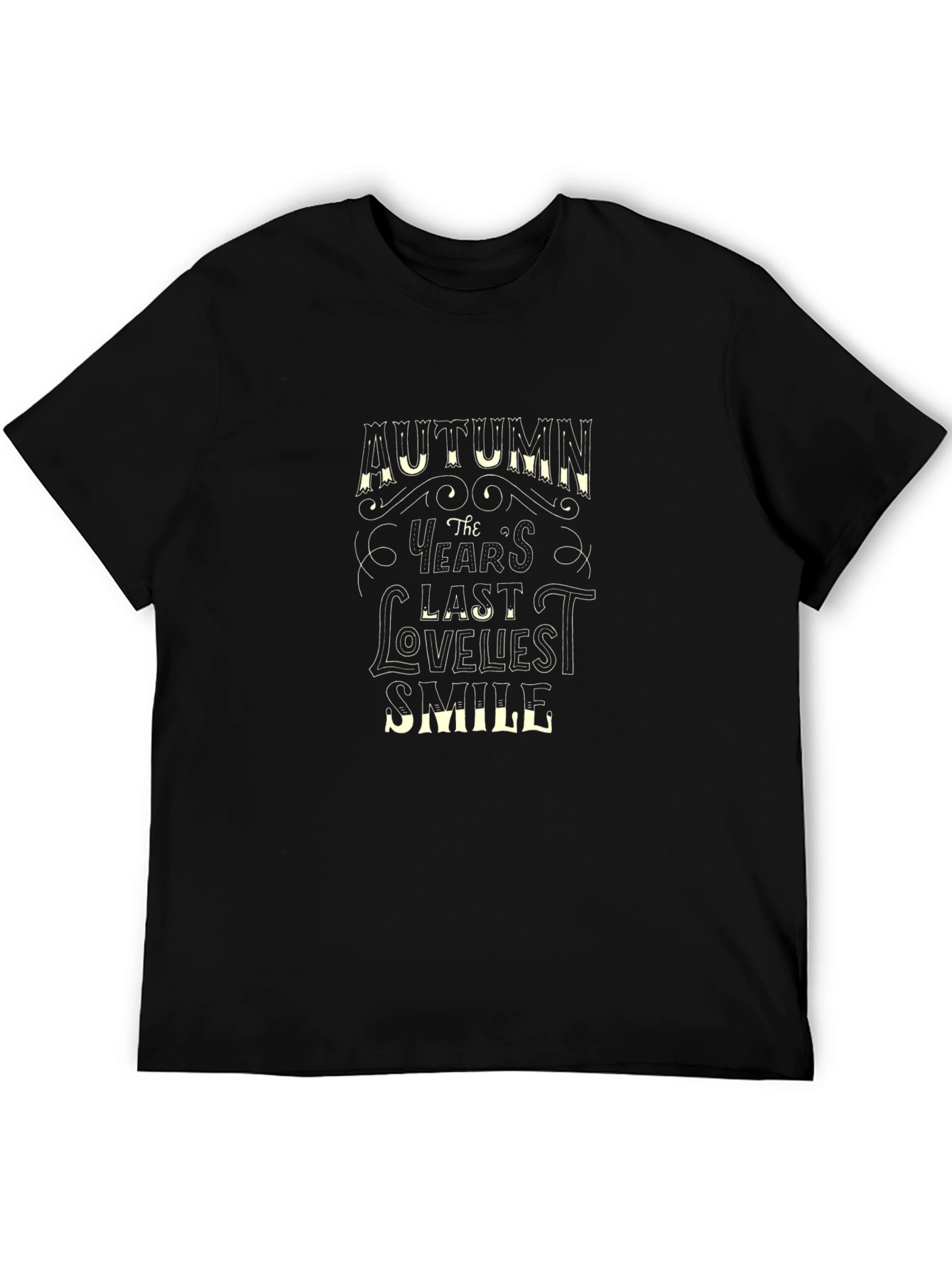 Autumns Last Loveliest Smile Black T-Shirt