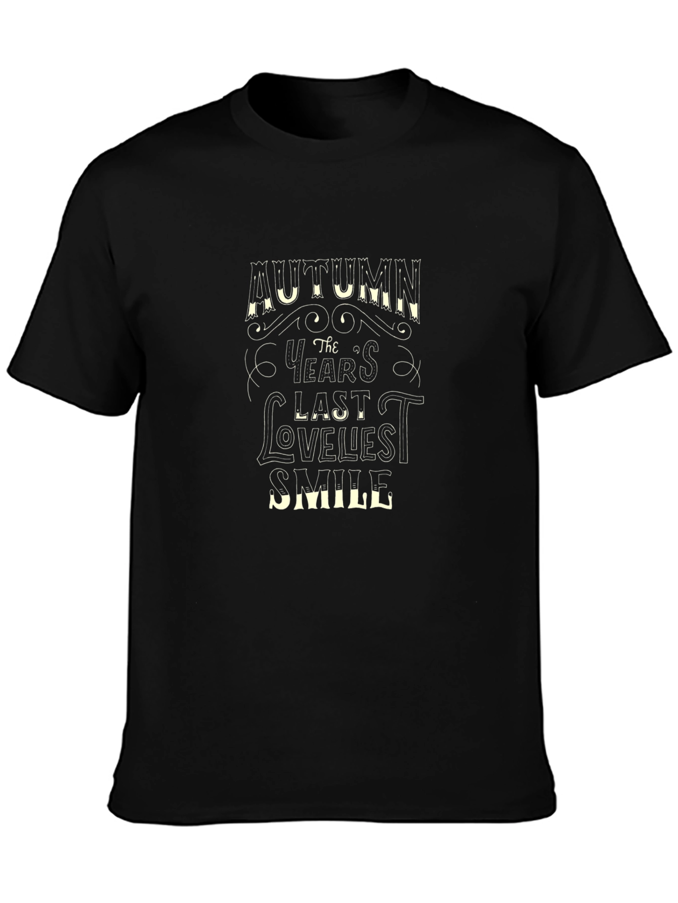 Autumns Last Loveliest Smile Black T-Shirt