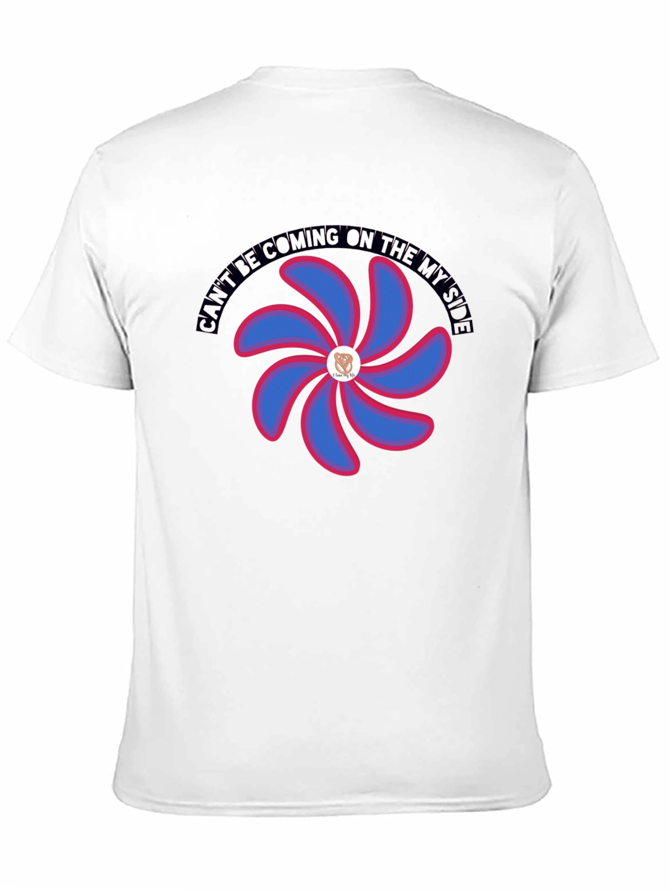 Graphic T-Shirt with Floral Pinwheel Design