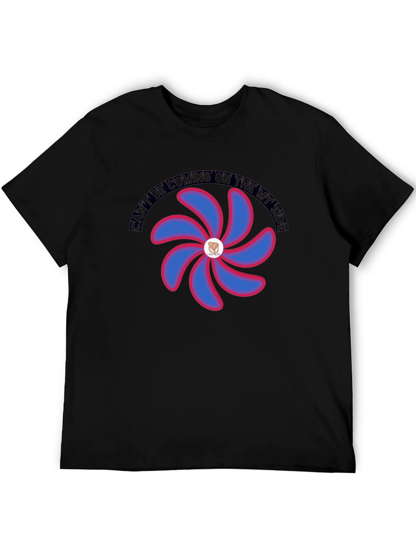 Graphic T-Shirt with Floral Pinwheel Design