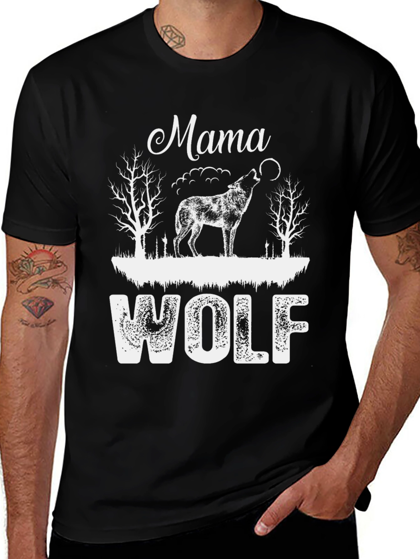 Mama Wolf Graphic Tee - Nature Lover Shirt