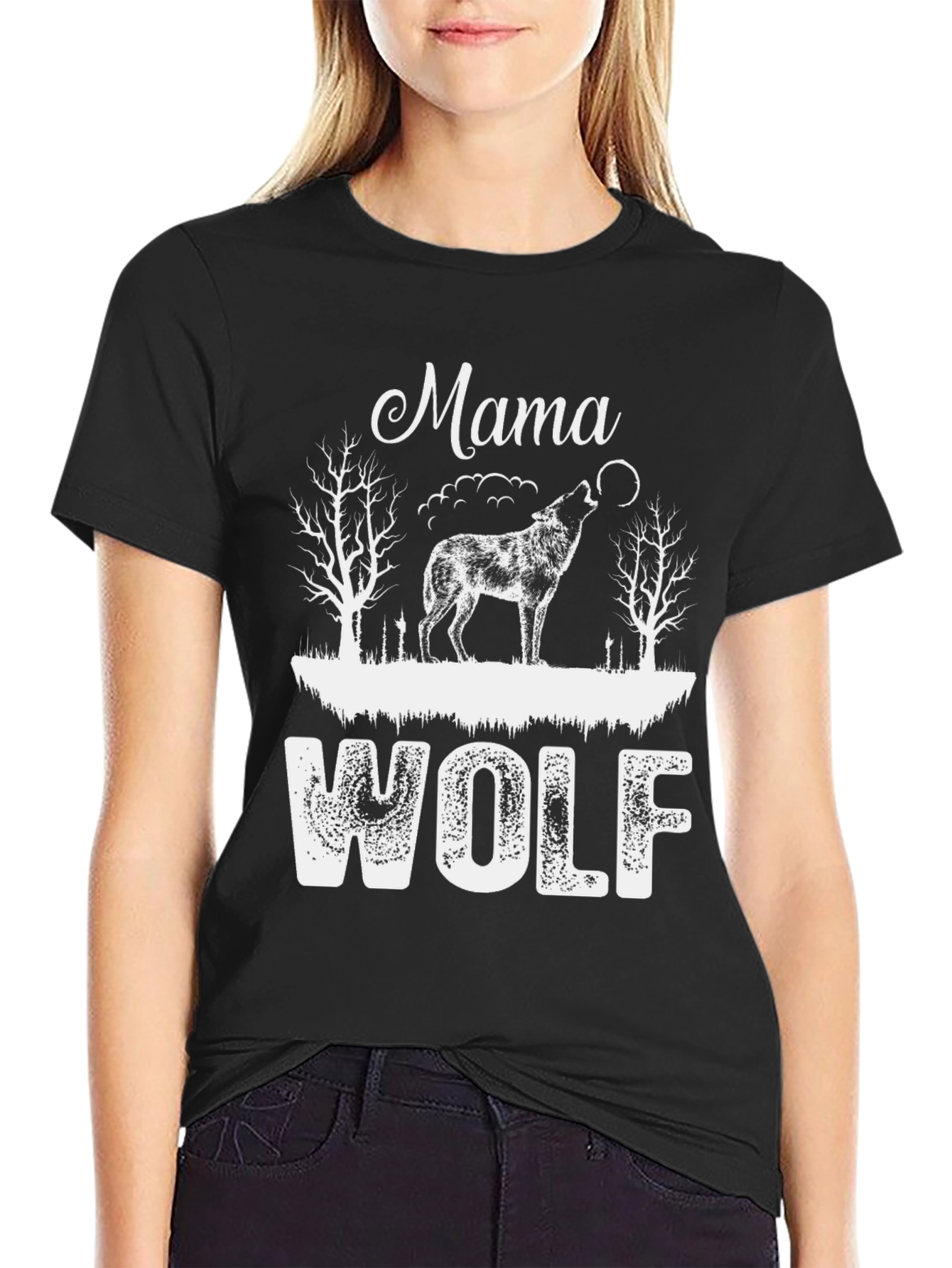Mama Wolf Graphic Tee - Nature Lover Shirt
