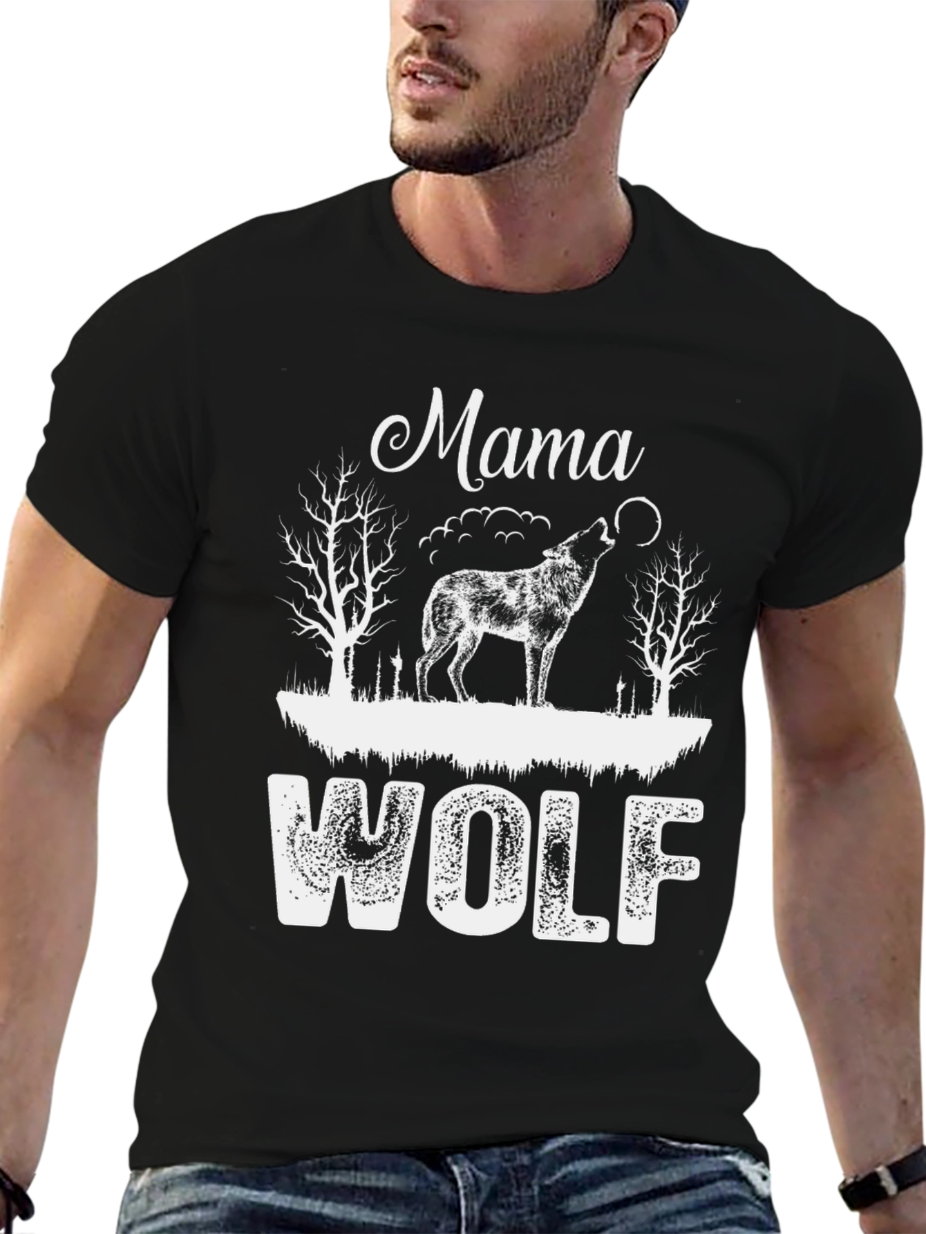 Mama Wolf Graphic Tee - Nature Lover Shirt