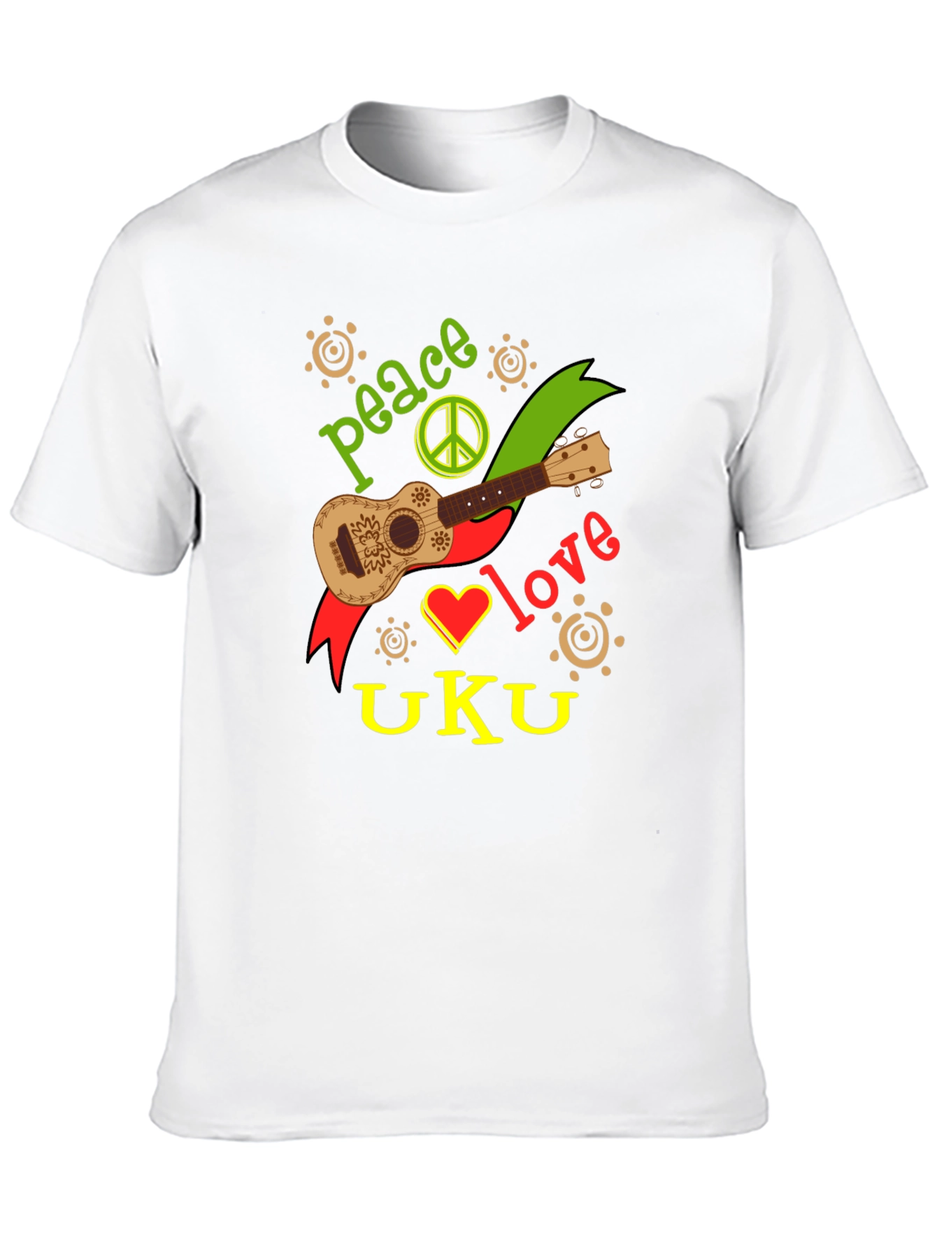 Peace Love Ukulele Graphic T-Shirt