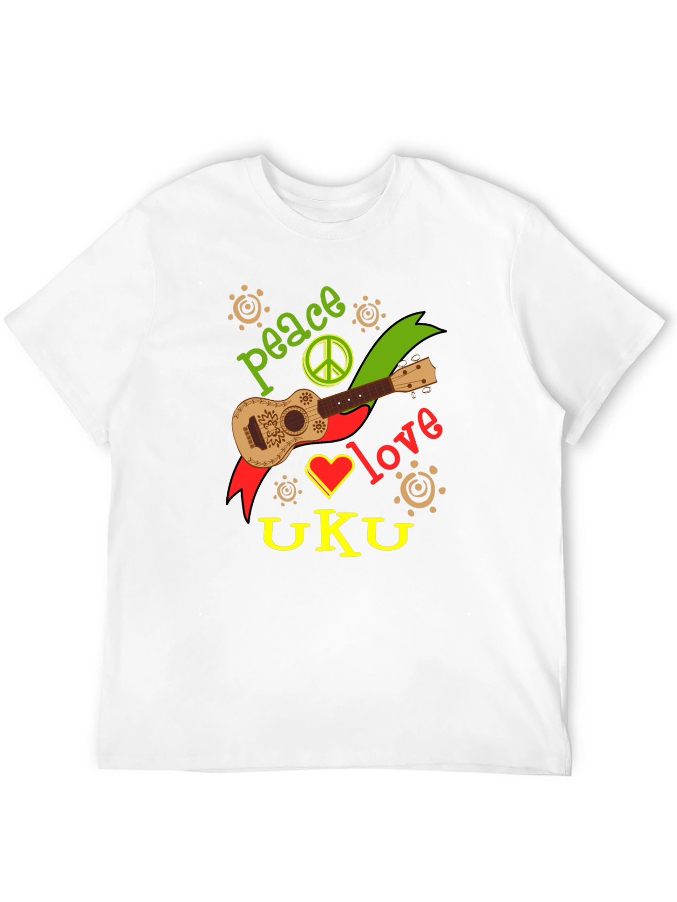 Peace Love Ukulele Graphic T-Shirt