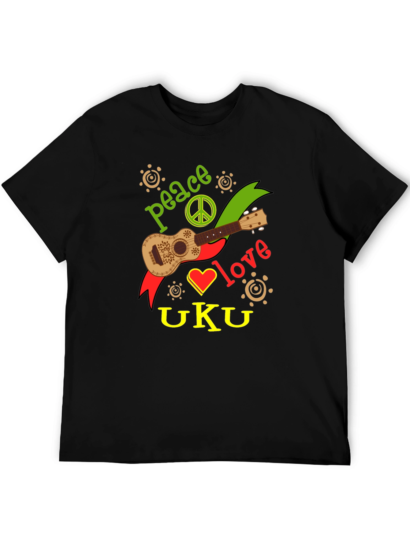 Peace Love Ukulele Graphic T-Shirt