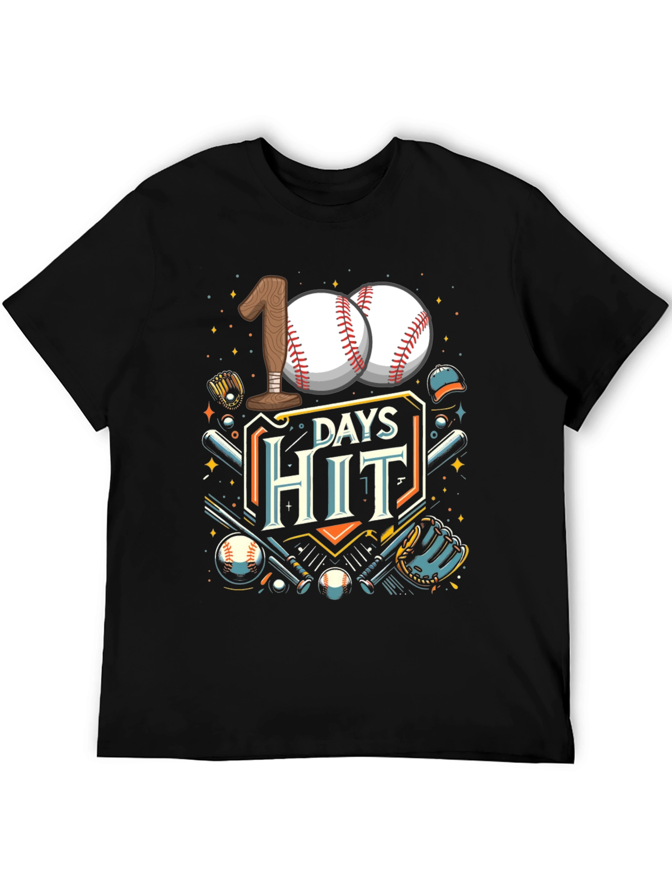 100 Days Hit Baseball T-Shirt