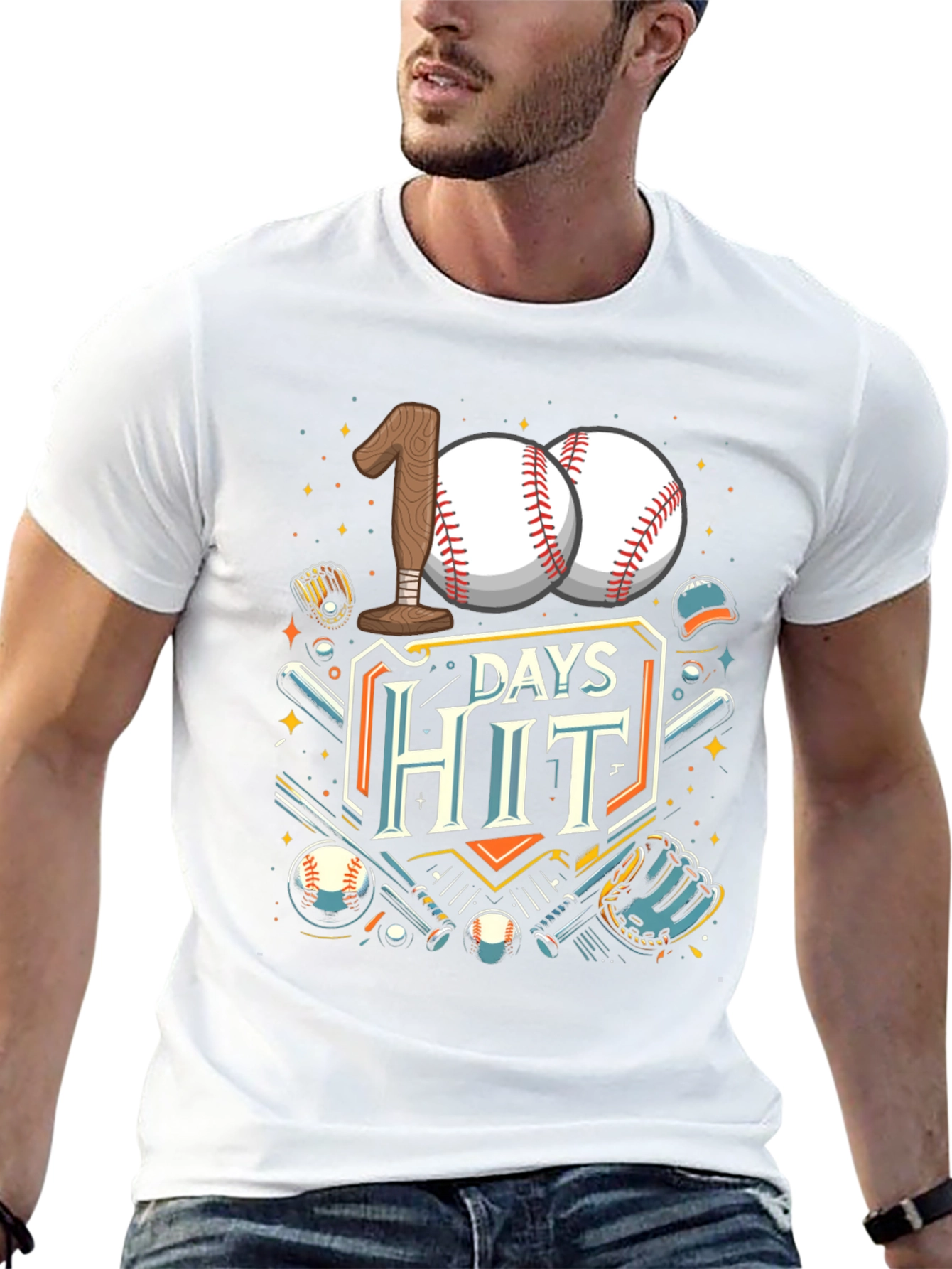 100 Days Hit Baseball T-Shirt