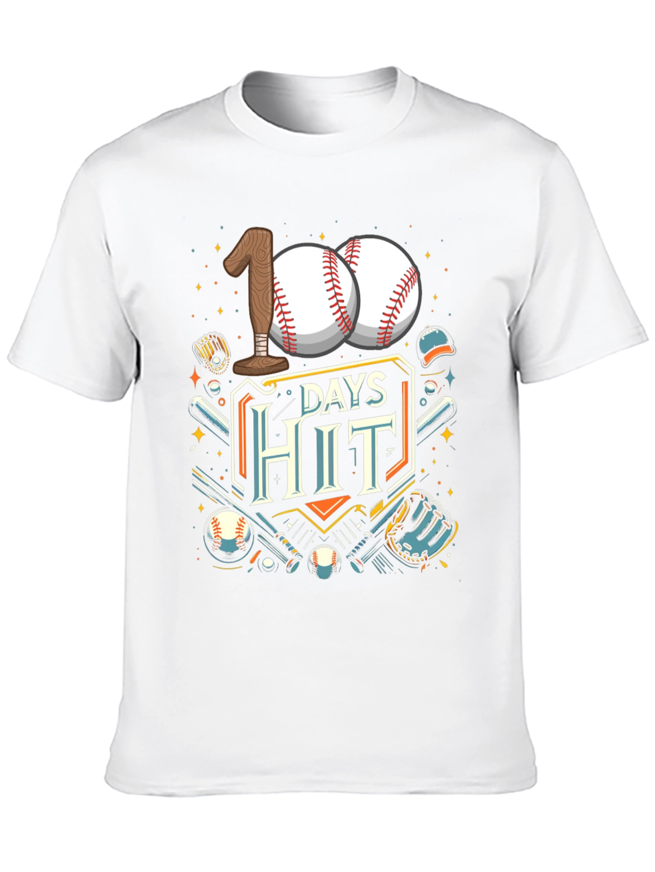 100 Days Hit Baseball T-Shirt