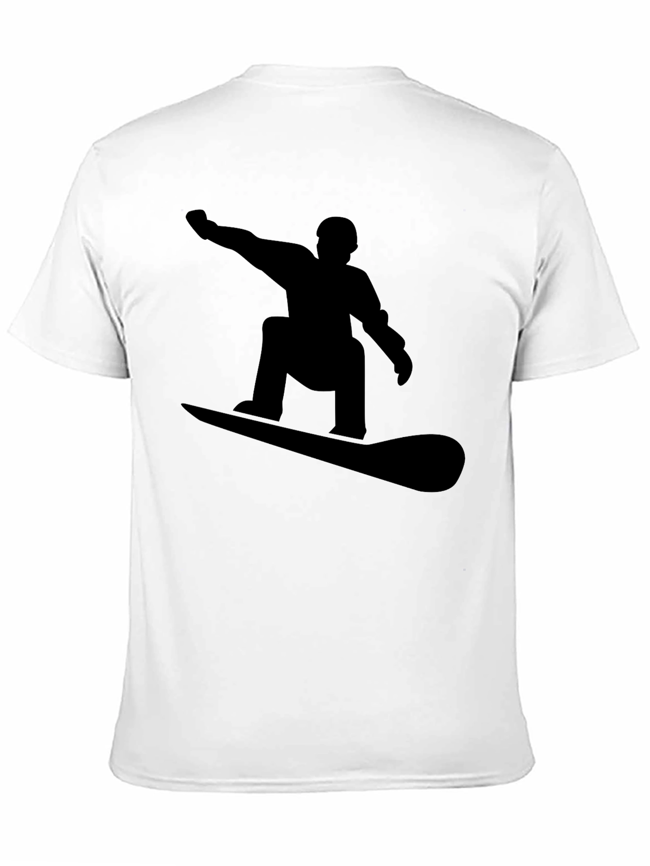 Snowboarder Silhouette Graphic Tee - Black Cotton