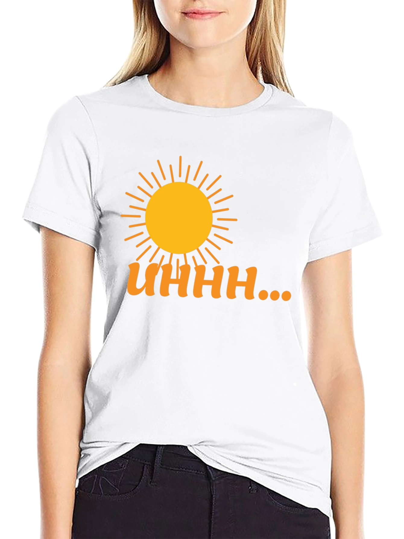 Uhhh... Sun Graphic T-Shirt - Black Casual Wear
