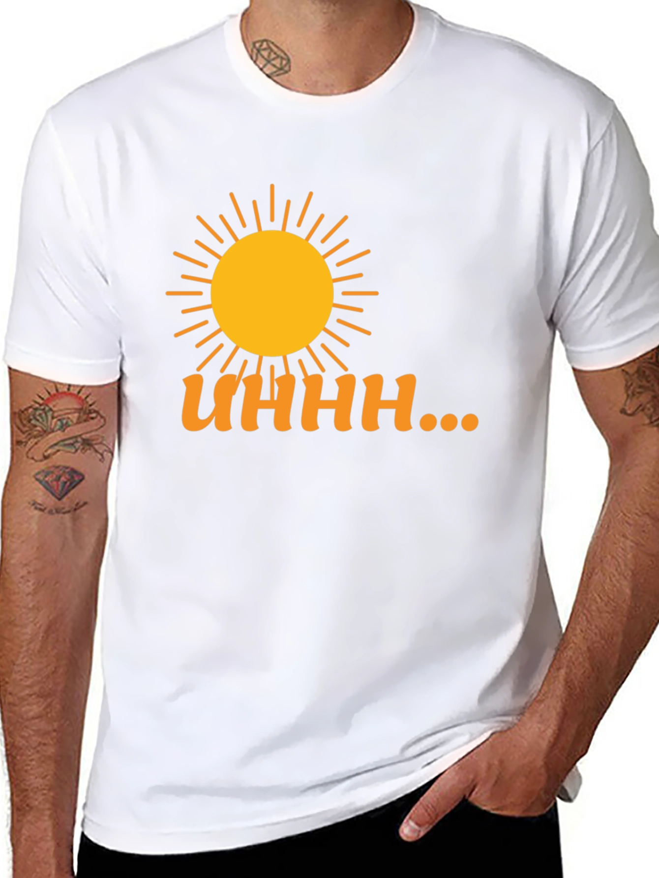 Uhhh... Sun Graphic T-Shirt - Black Casual Wear