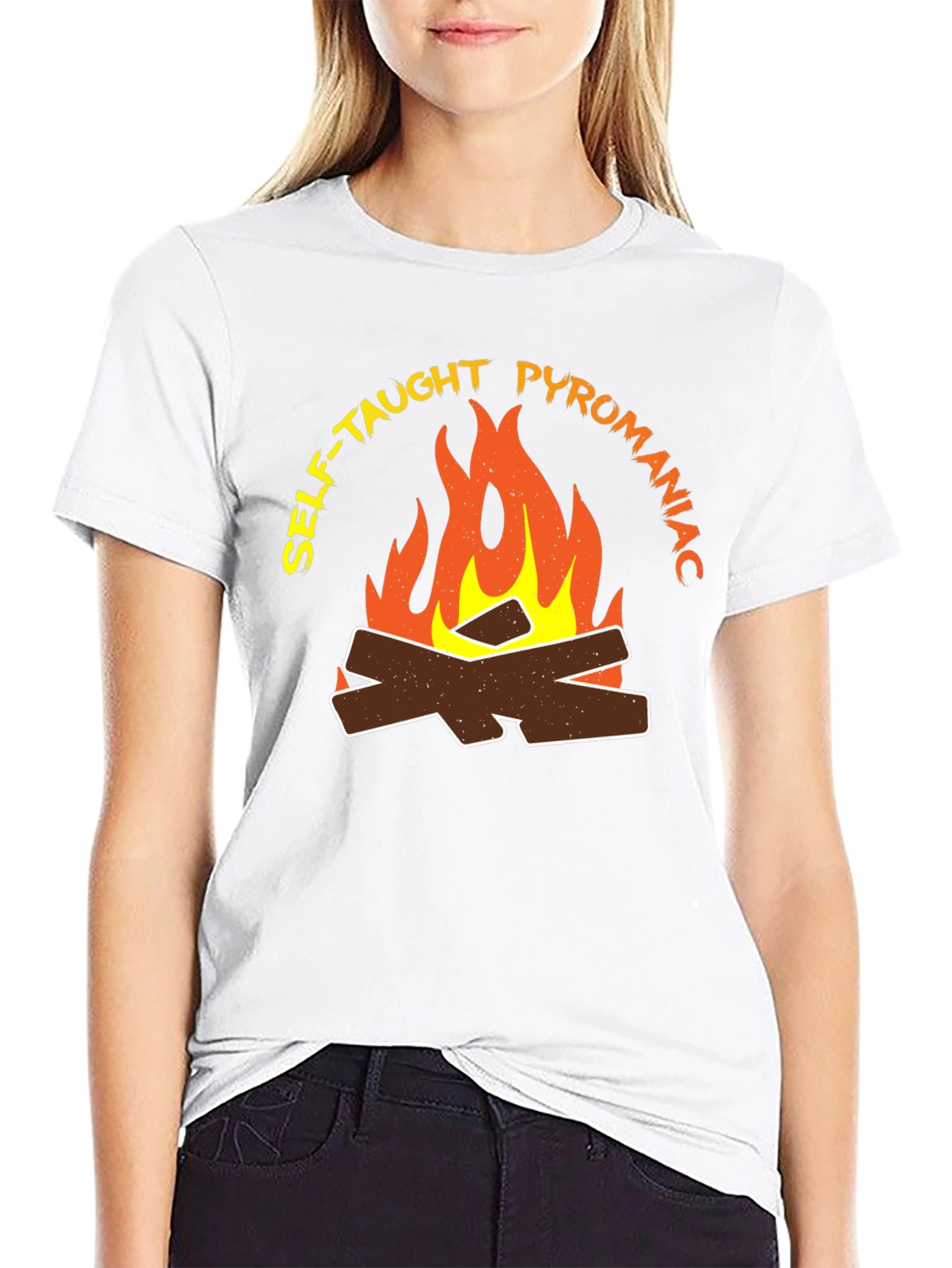 Self-Taught Pyromaniac Fire Graphic T-Shirt