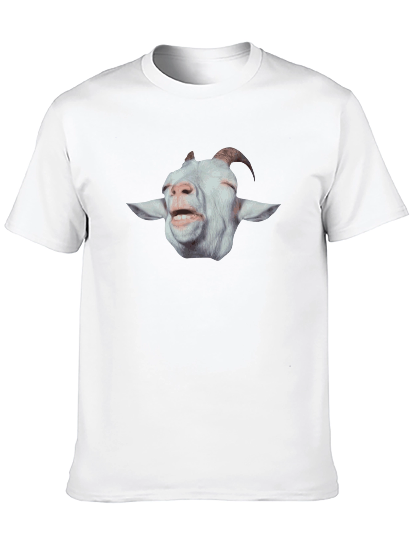 Goat Face Graphic Print Tee - Black
