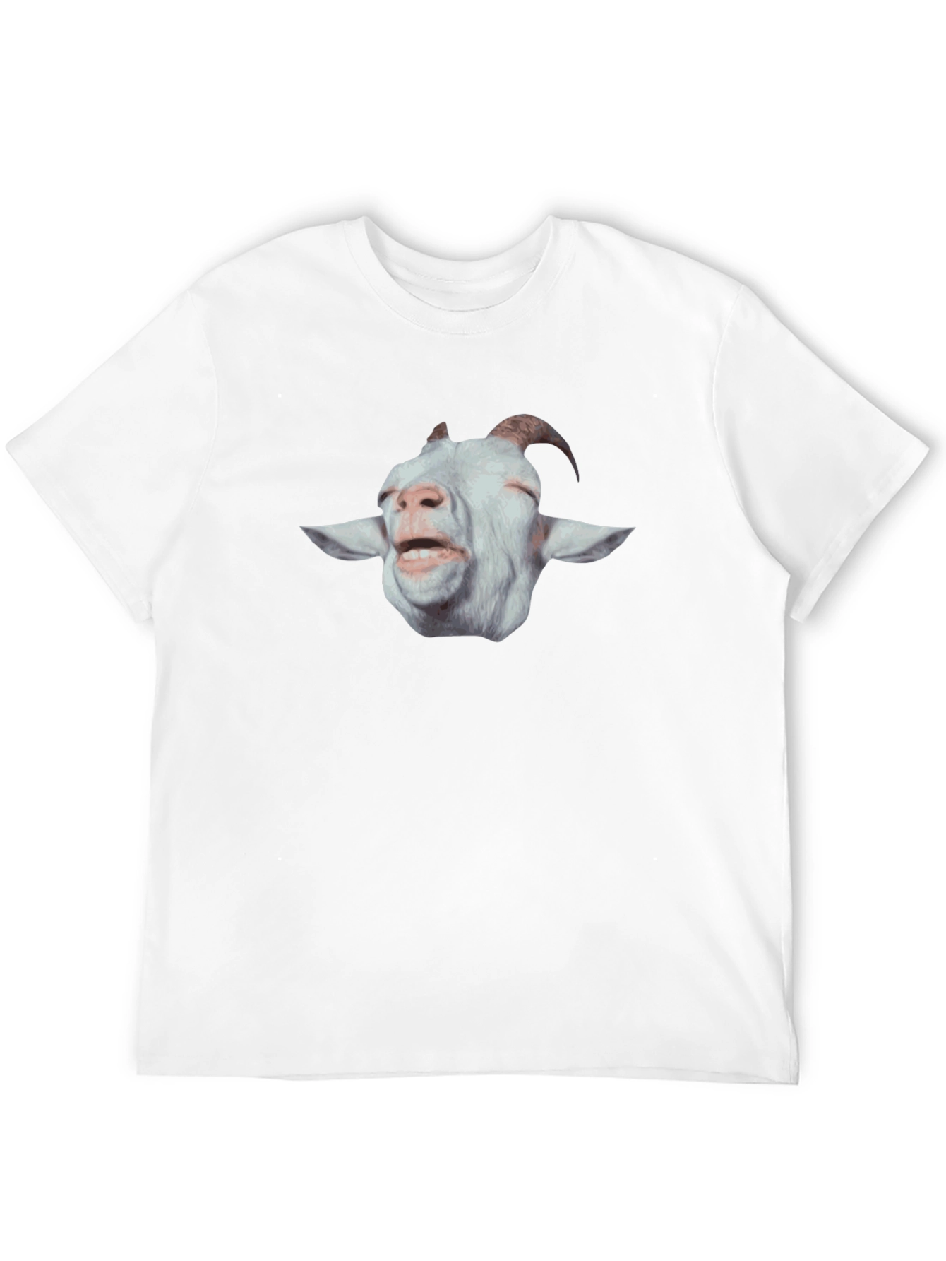 Goat Face Graphic Print Tee - Black