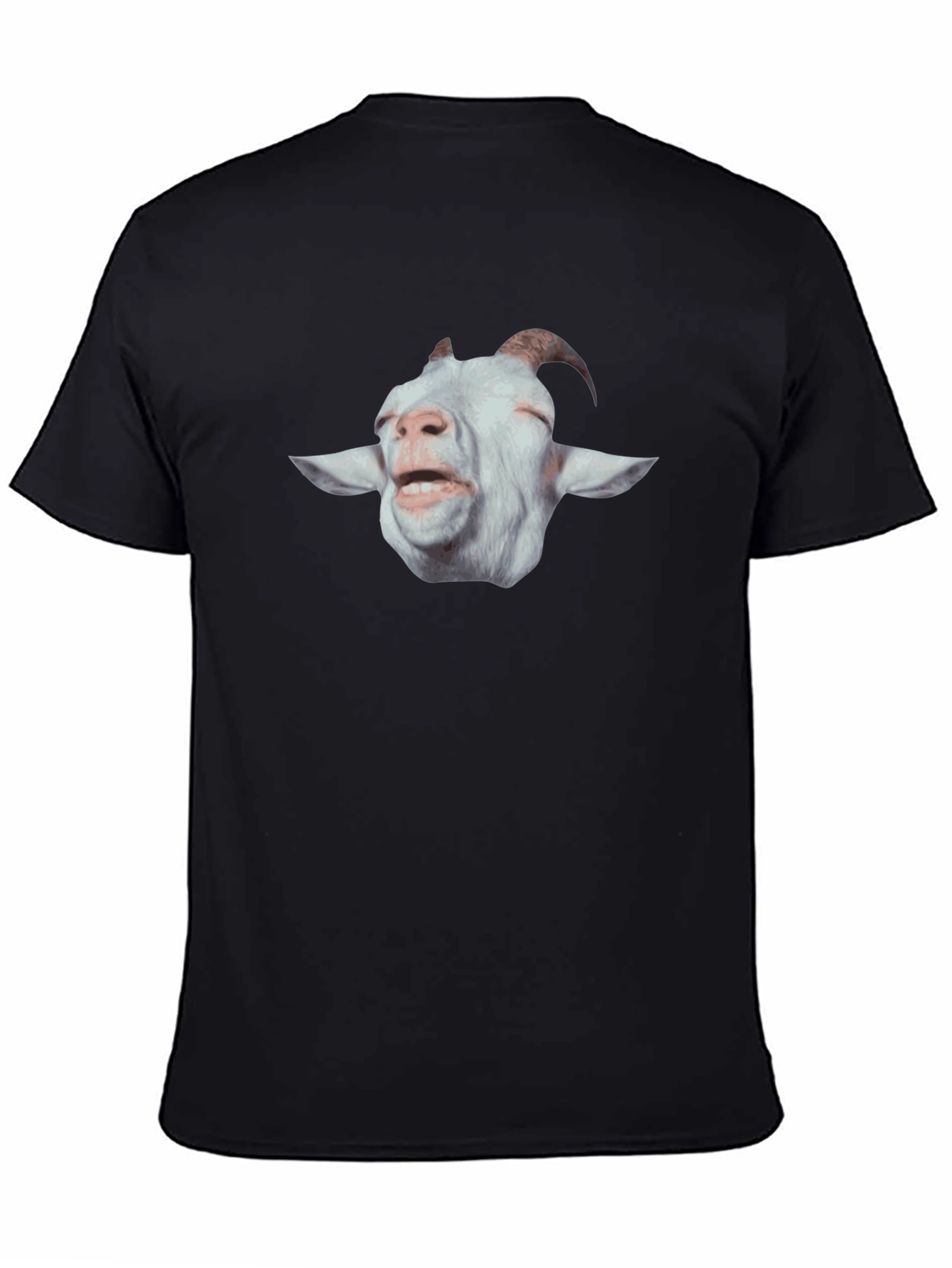 Goat Face Graphic Print Tee - Black