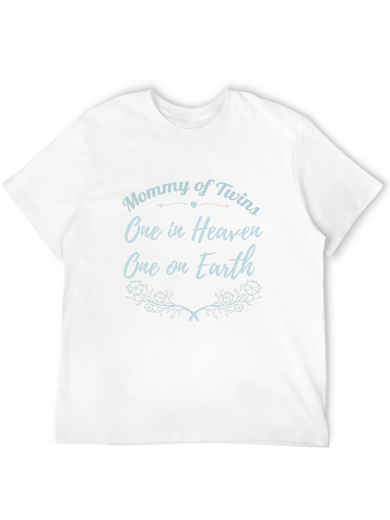 Mommy of Twins T-Shirt Remembrance Memorial Black