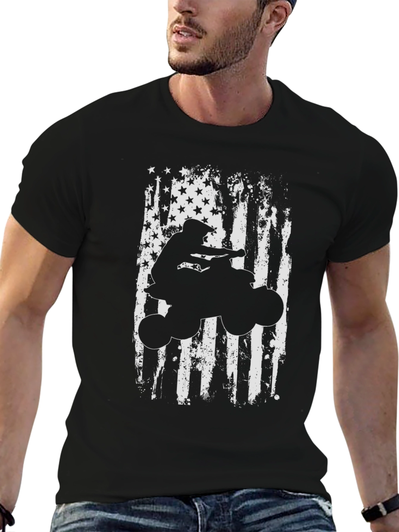 American Flag ATV Rider T-Shirt