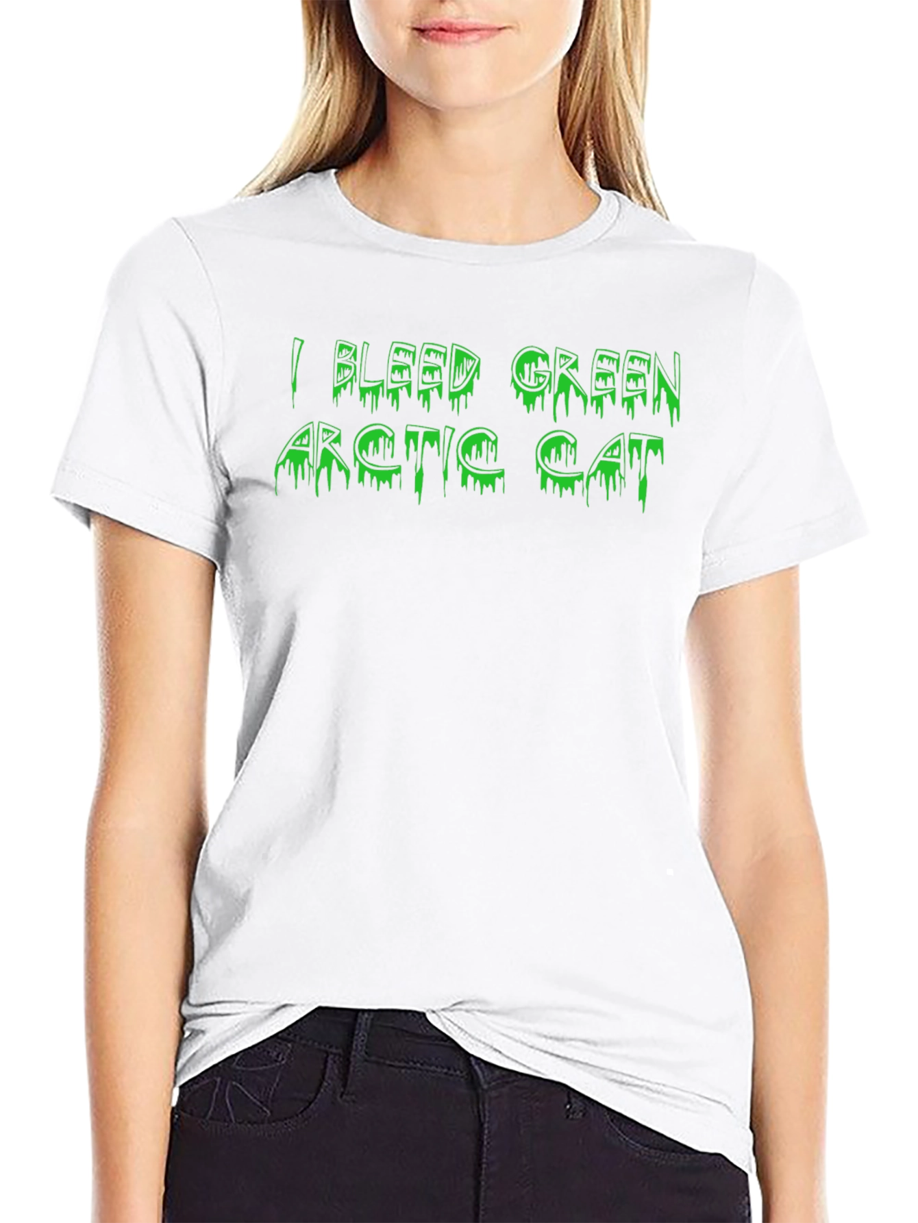 I Bleed Green Arctic Cat Mens Black T-Shirt