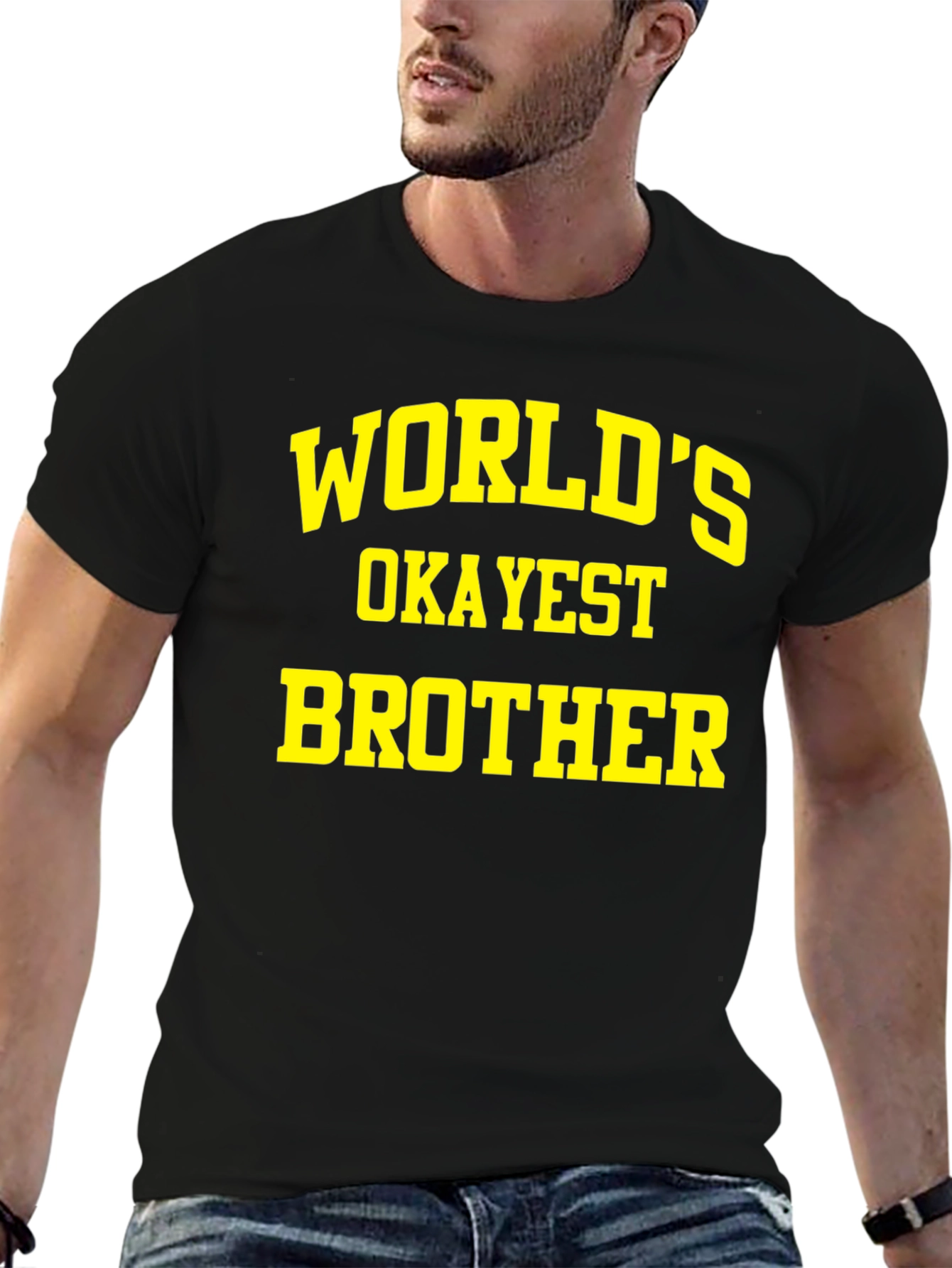 Worlds Okayest Brother T-Shirt - Funny Sibling Tee
