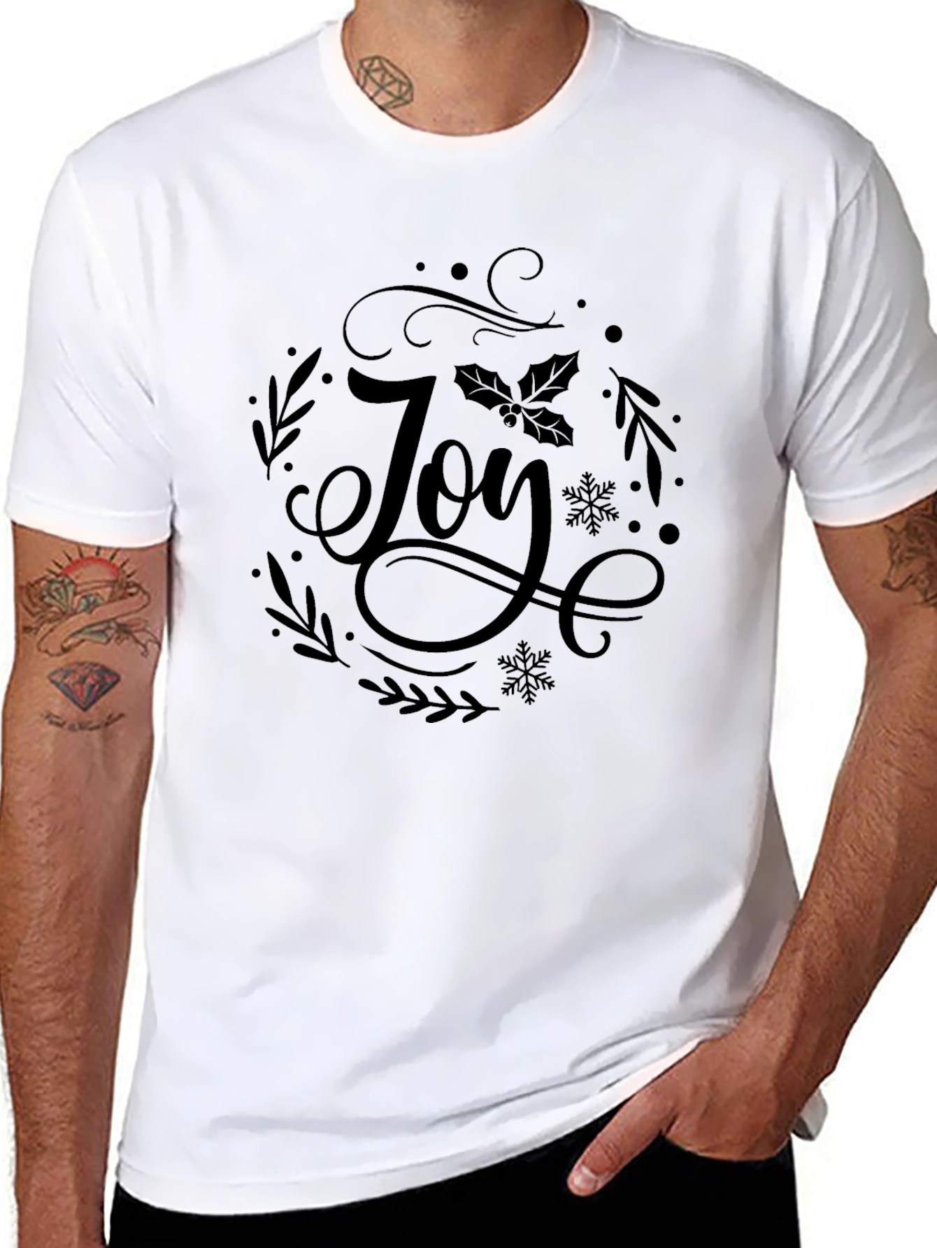 Joy Christmas Graphic Tee - Holiday T-Shirt