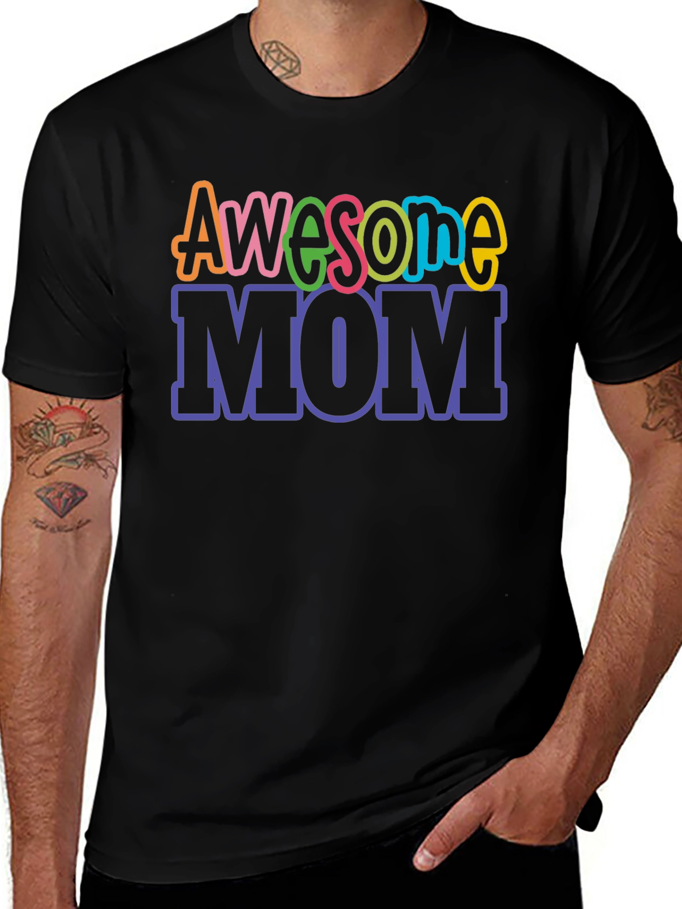 Awesome Mom Graphic Tee - Black T-Shirt