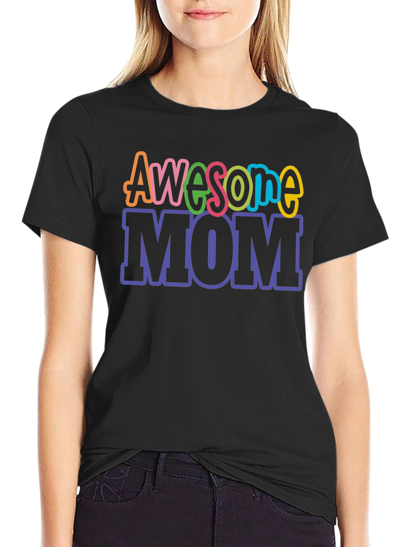 Awesome Mom Graphic Tee - Black T-Shirt