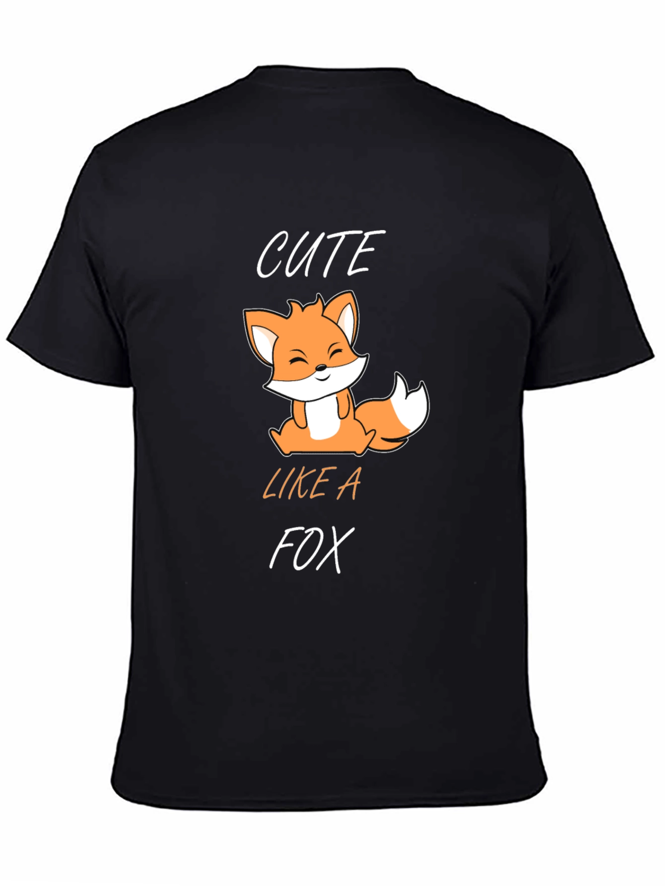 Cute Fox Graphic T-Shirt - Black