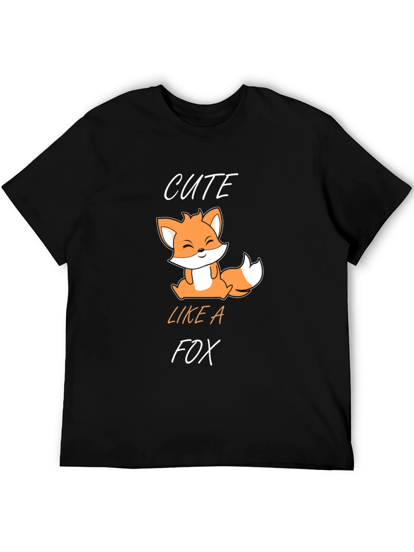 Cute Fox Graphic T-Shirt - Black