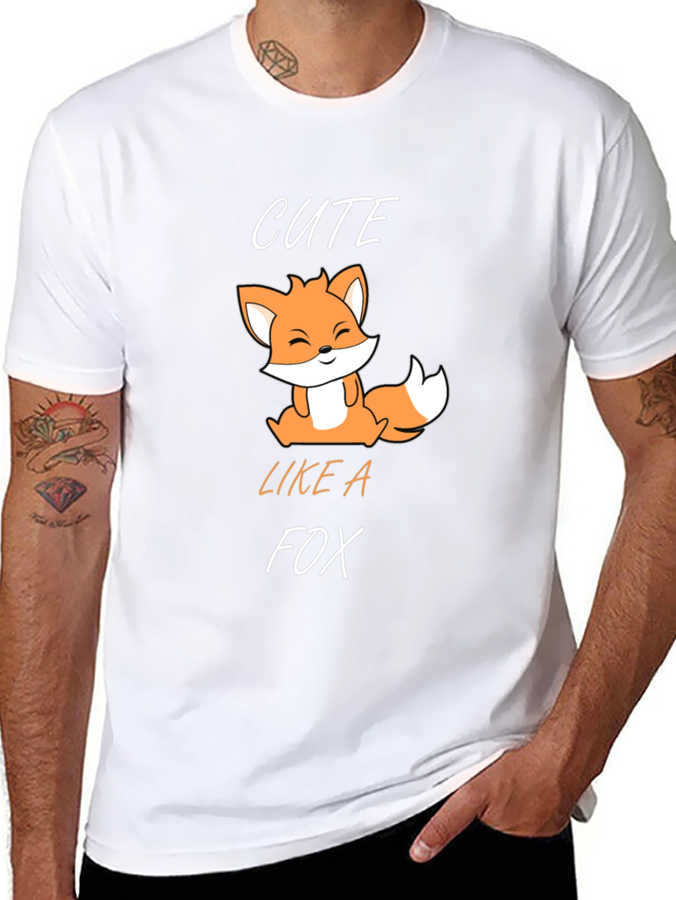 Cute Fox Graphic T-Shirt - Black