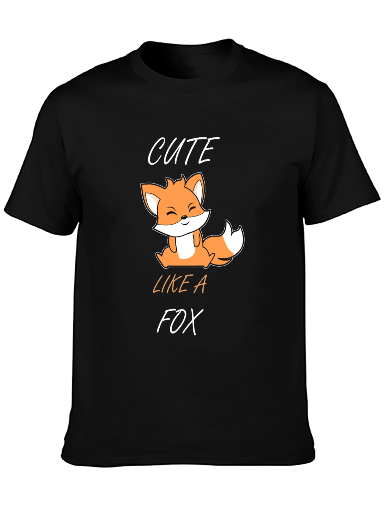 Cute Fox Graphic T-Shirt - Black