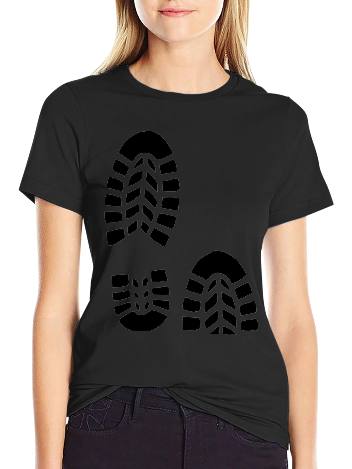 Footprint Design Black T-Shirt