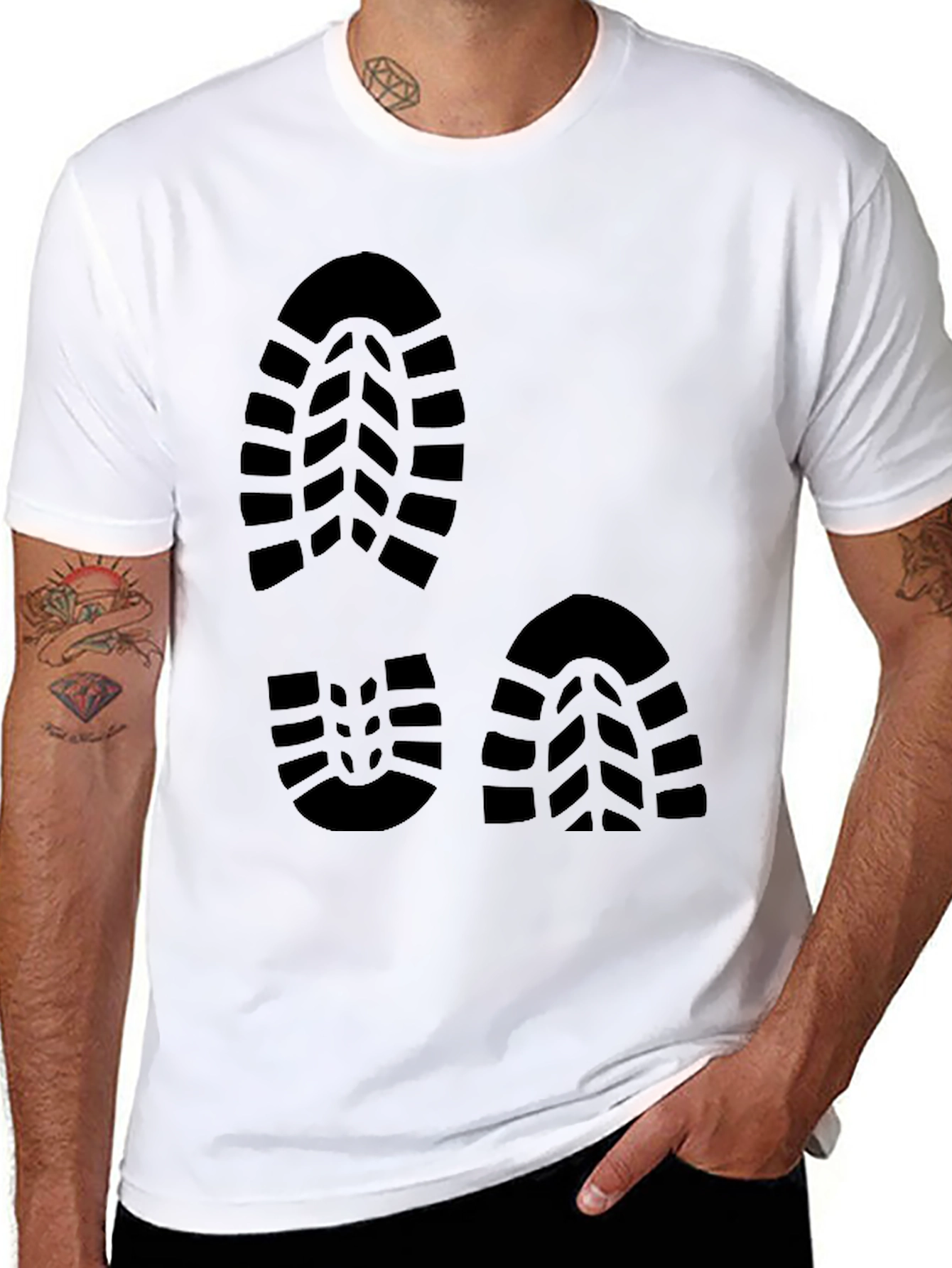 Footprint Design Black T-Shirt