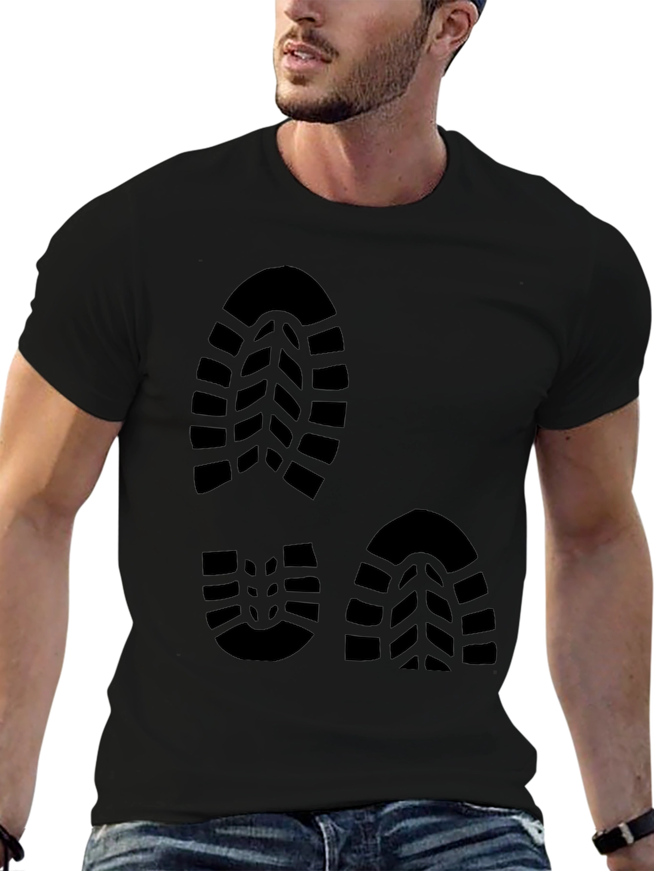Footprint Design Black T-Shirt
