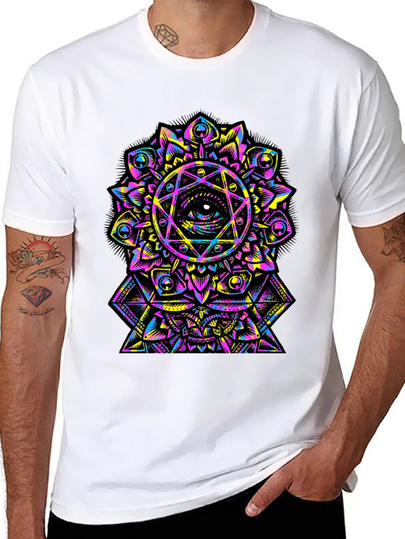 Eye Mandala Graphic T-Shirt - Black