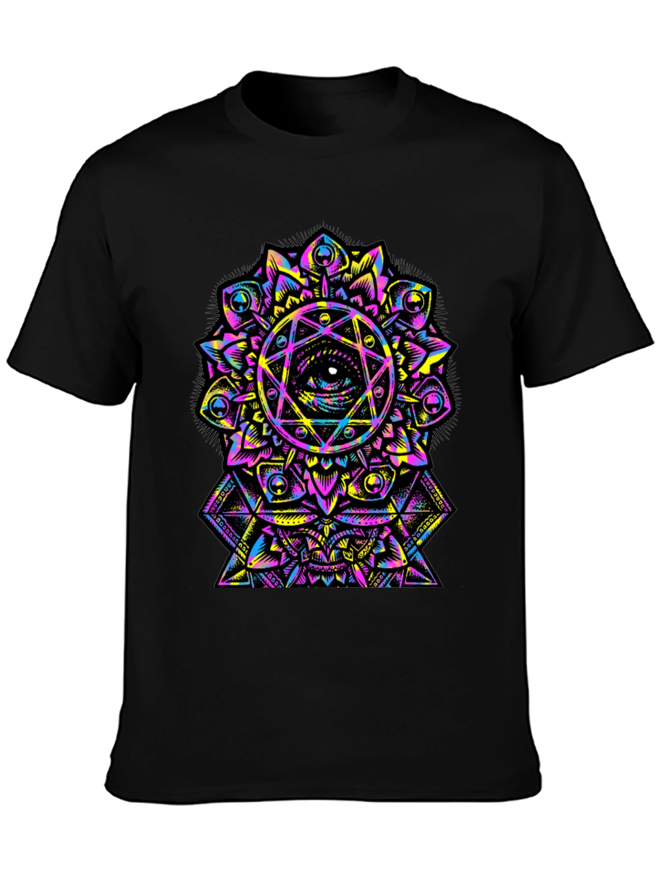 Eye Mandala Graphic T-Shirt - Black