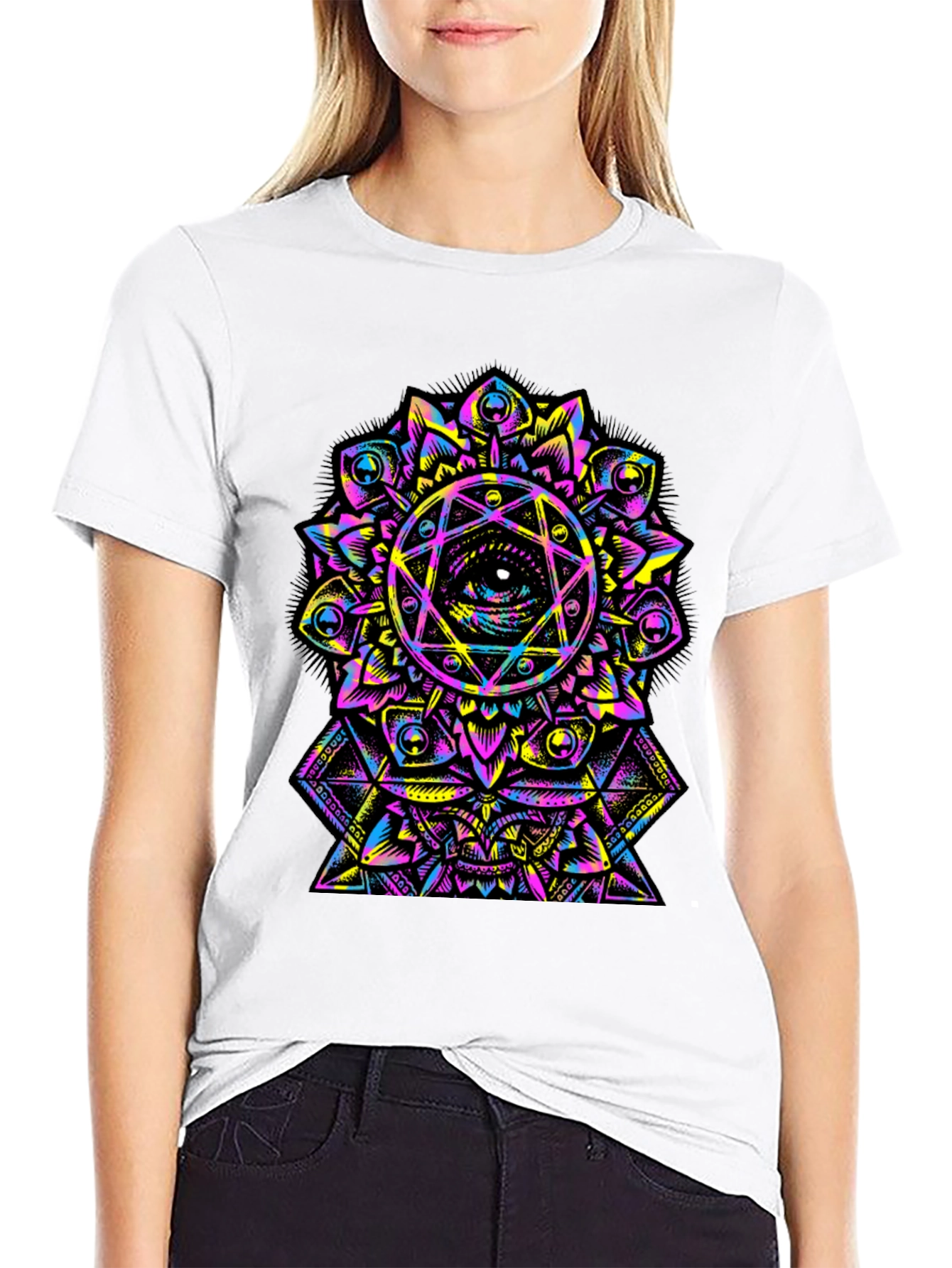 Eye Mandala Graphic T-Shirt - Black