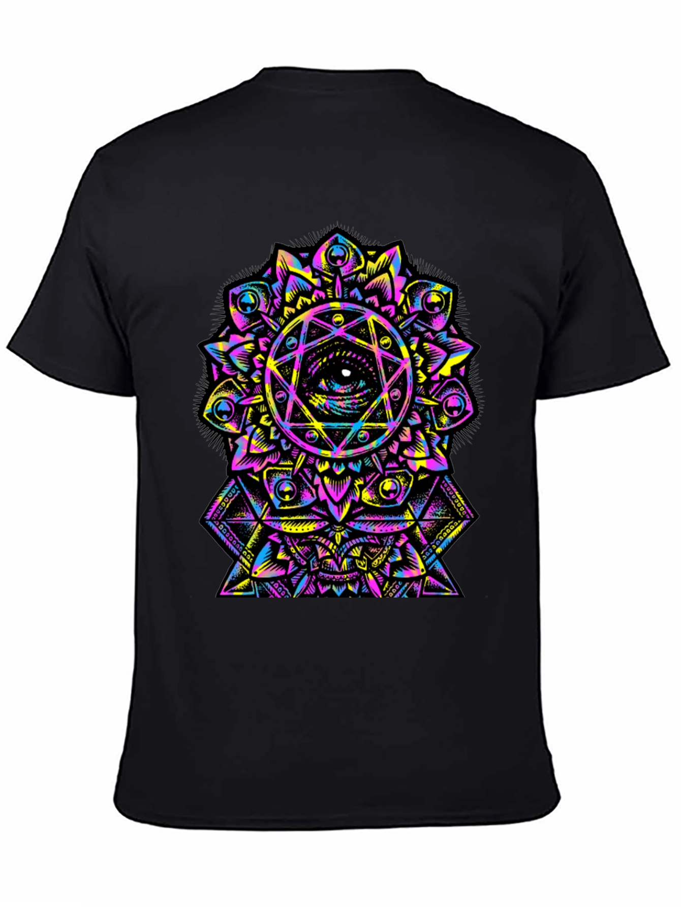 Eye Mandala Graphic T-Shirt - Black