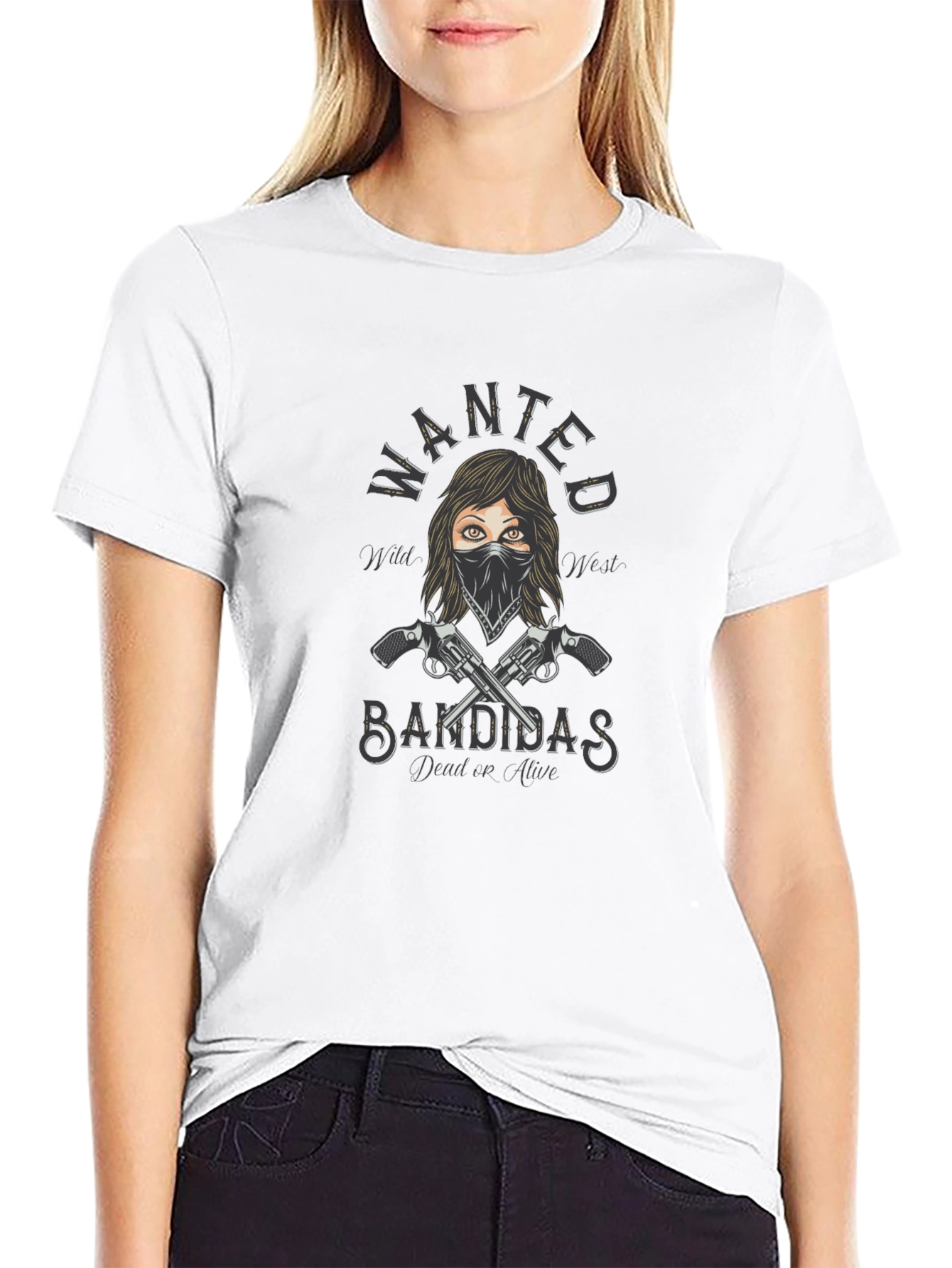 Wanted Bandidas Graphic Tee - Wild West Style