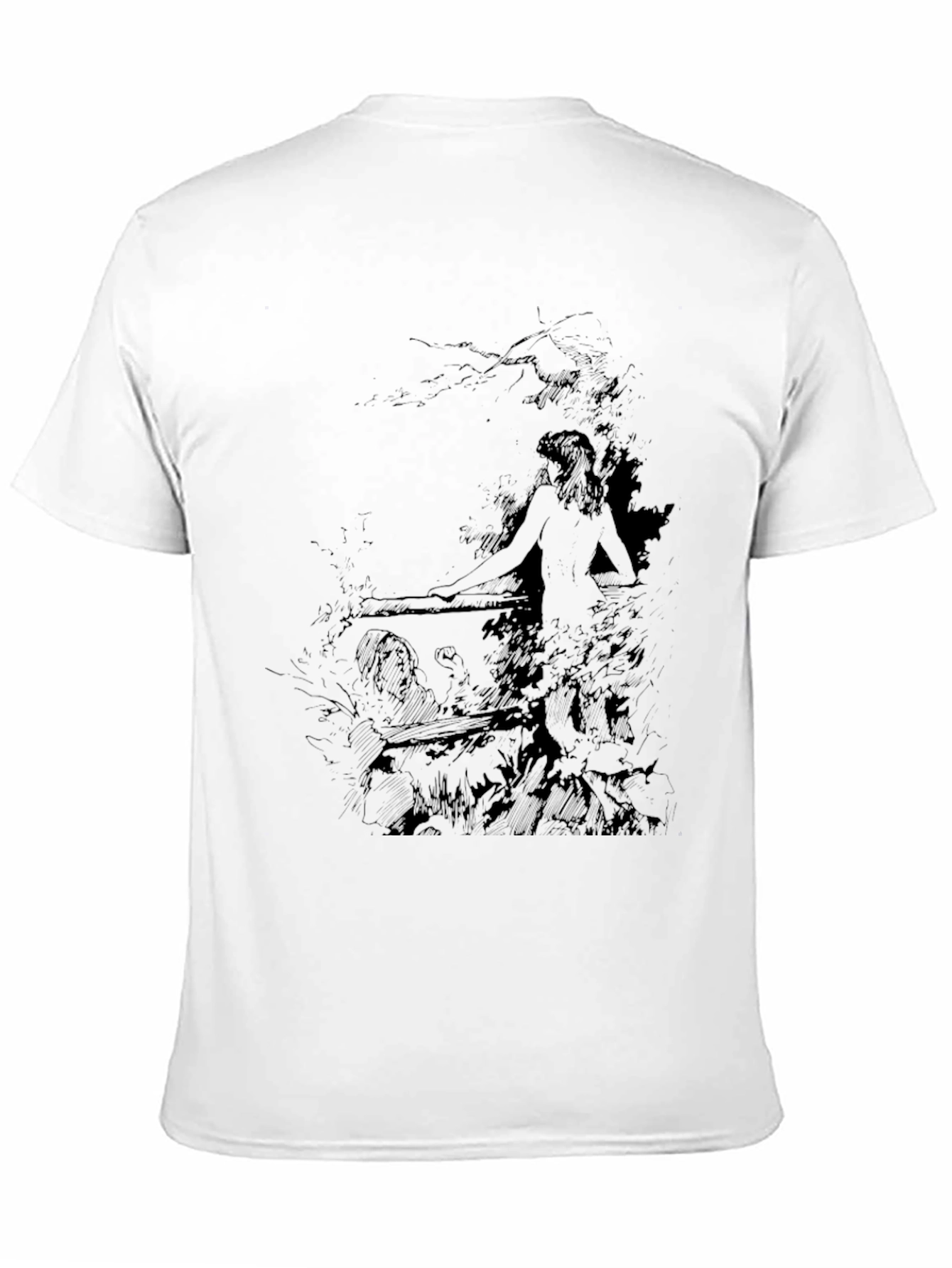 Mens Black Graphic Print Tee