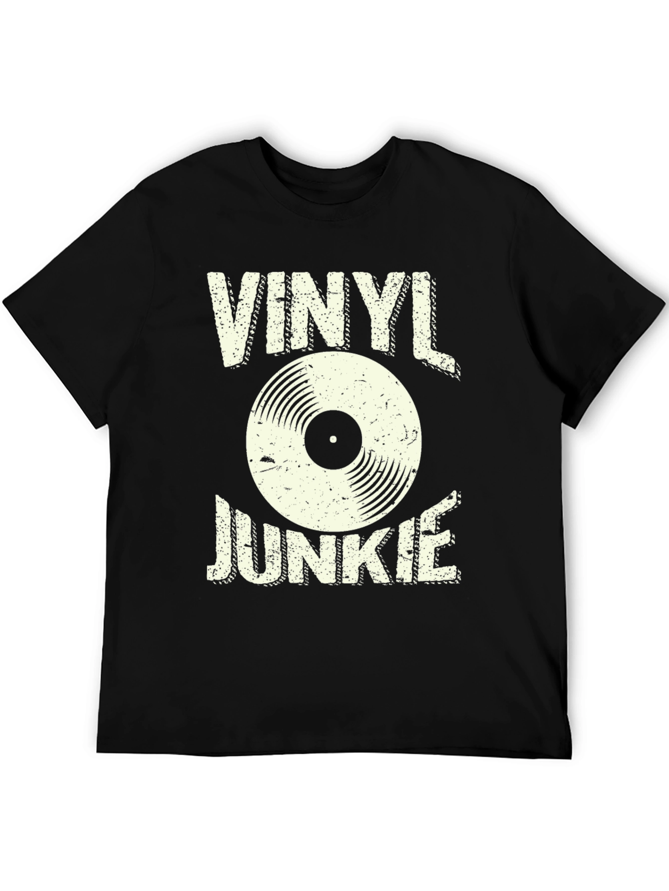 Vinyl Junkie Graphic T-Shirt - Retro Music Lover Tee