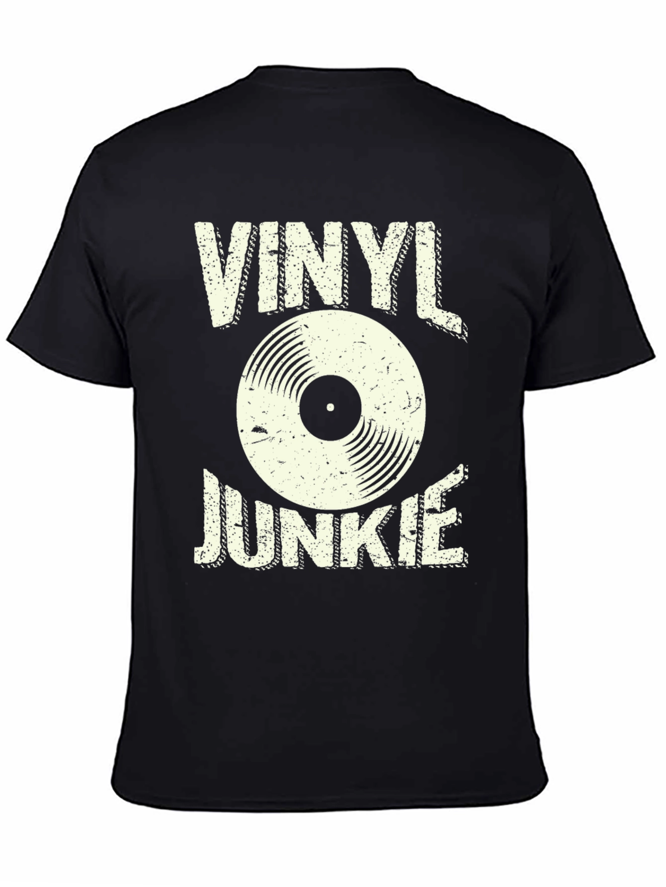 Vinyl Junkie Graphic T-Shirt - Retro Music Lover Tee