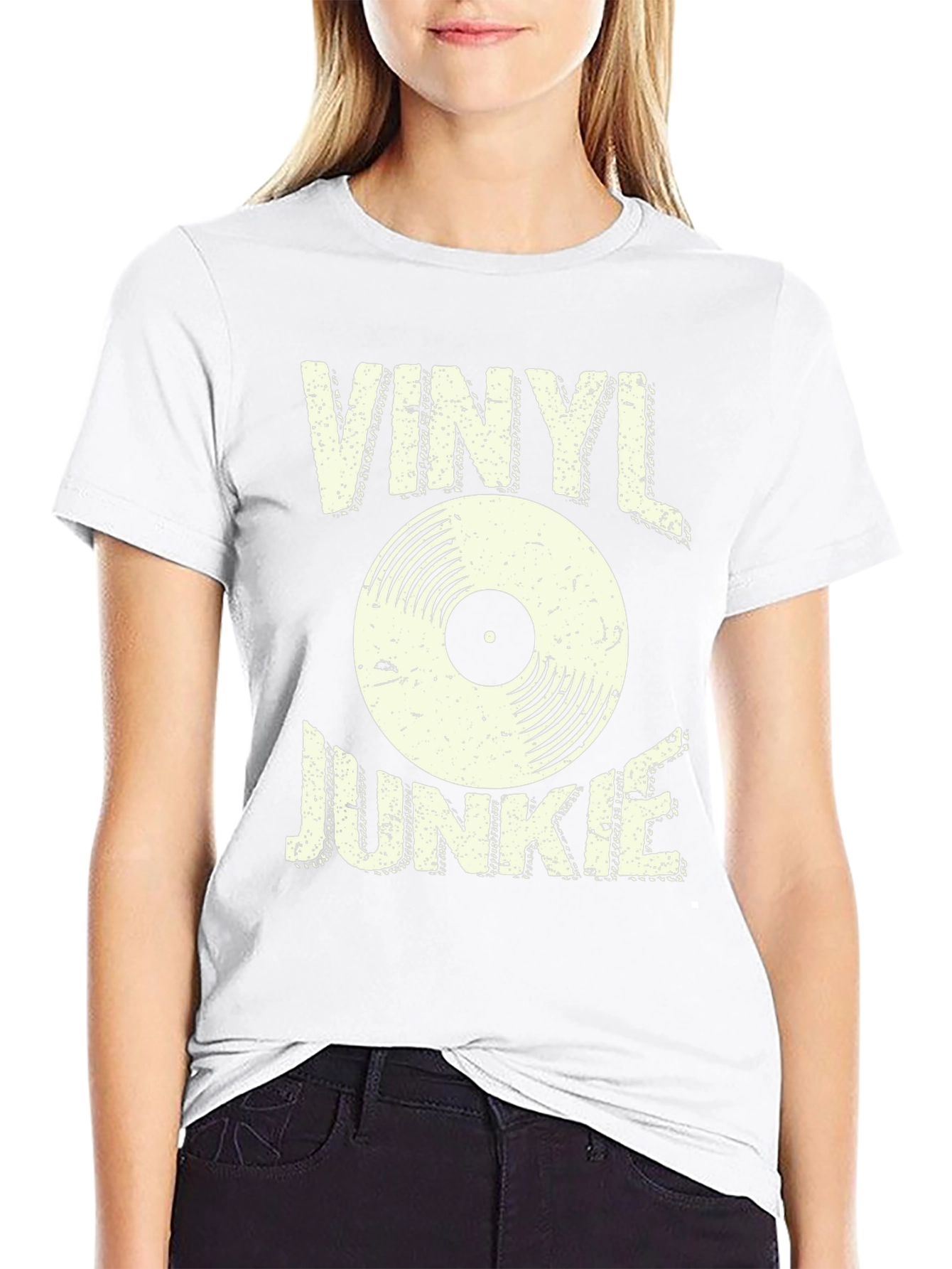 Vinyl Junkie Graphic T-Shirt - Retro Music Lover Tee