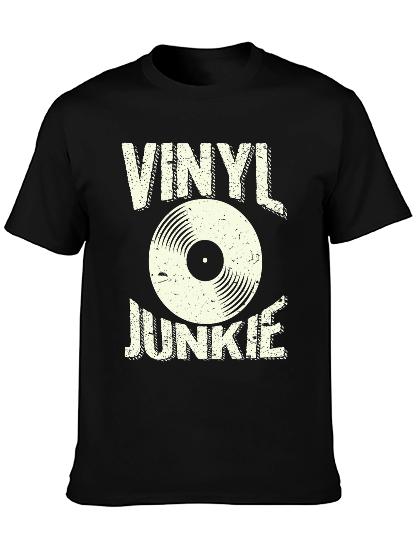 Vinyl Junkie Graphic T-Shirt - Retro Music Lover Tee