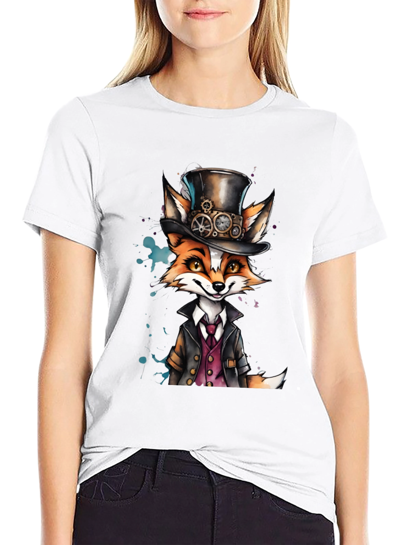 Steampunk Fox T-Shirt: Dapper Animal Design