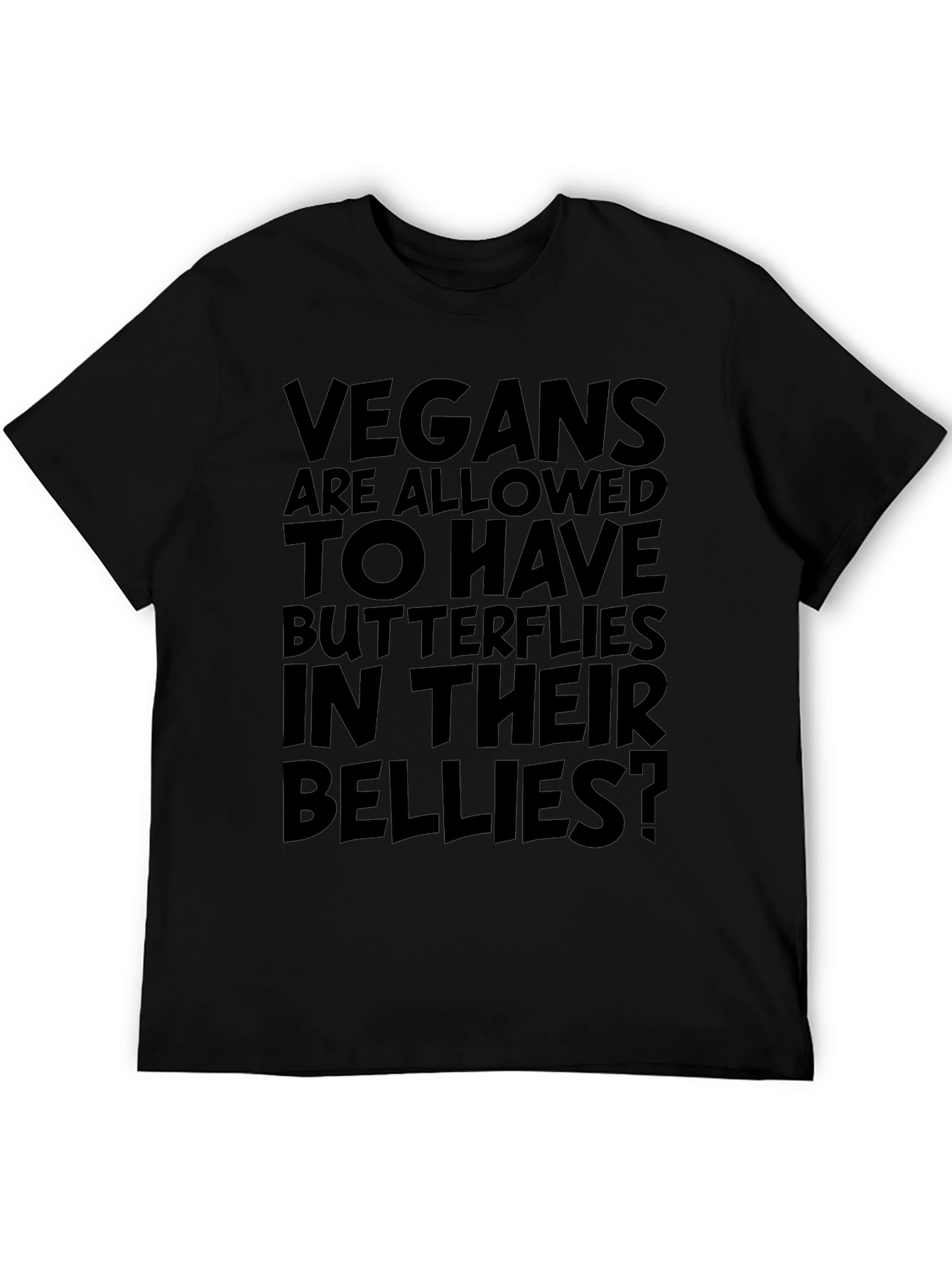 Vegan Butterfly Graphic Tee - Unisex Black T-Shirt