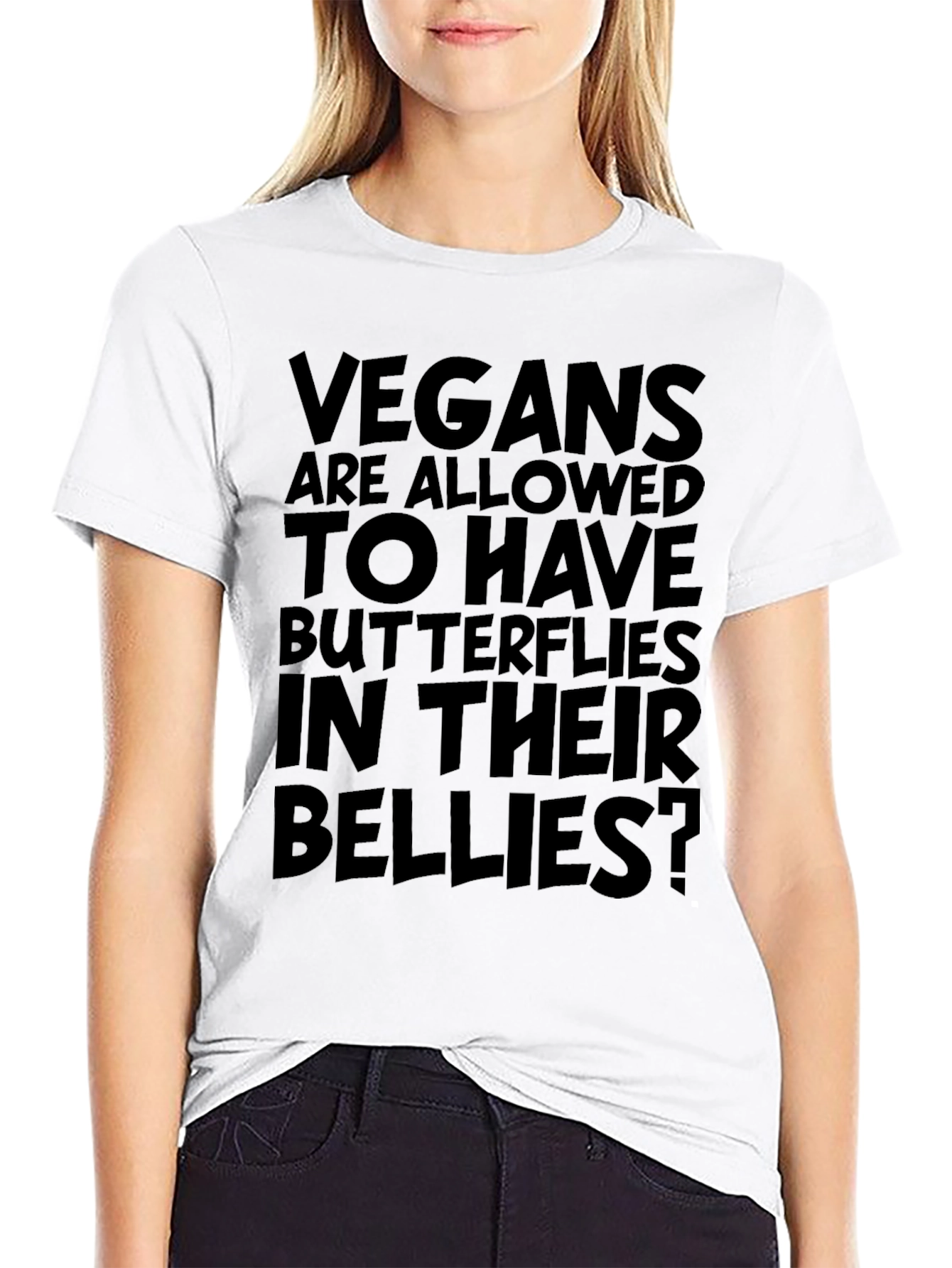 Vegan Butterfly Graphic Tee - Unisex Black T-Shirt