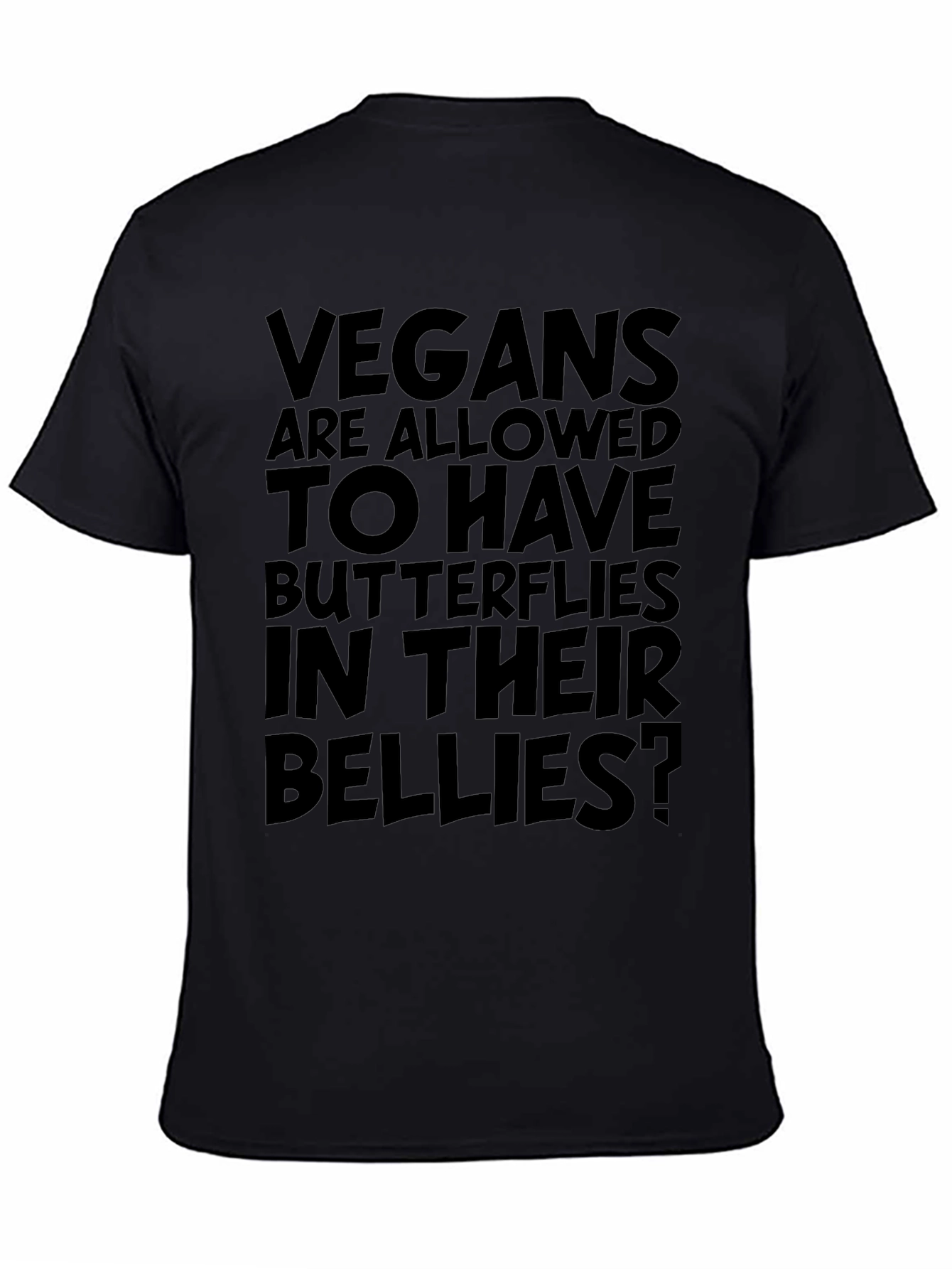 Vegan Butterfly Graphic Tee - Unisex Black T-Shirt
