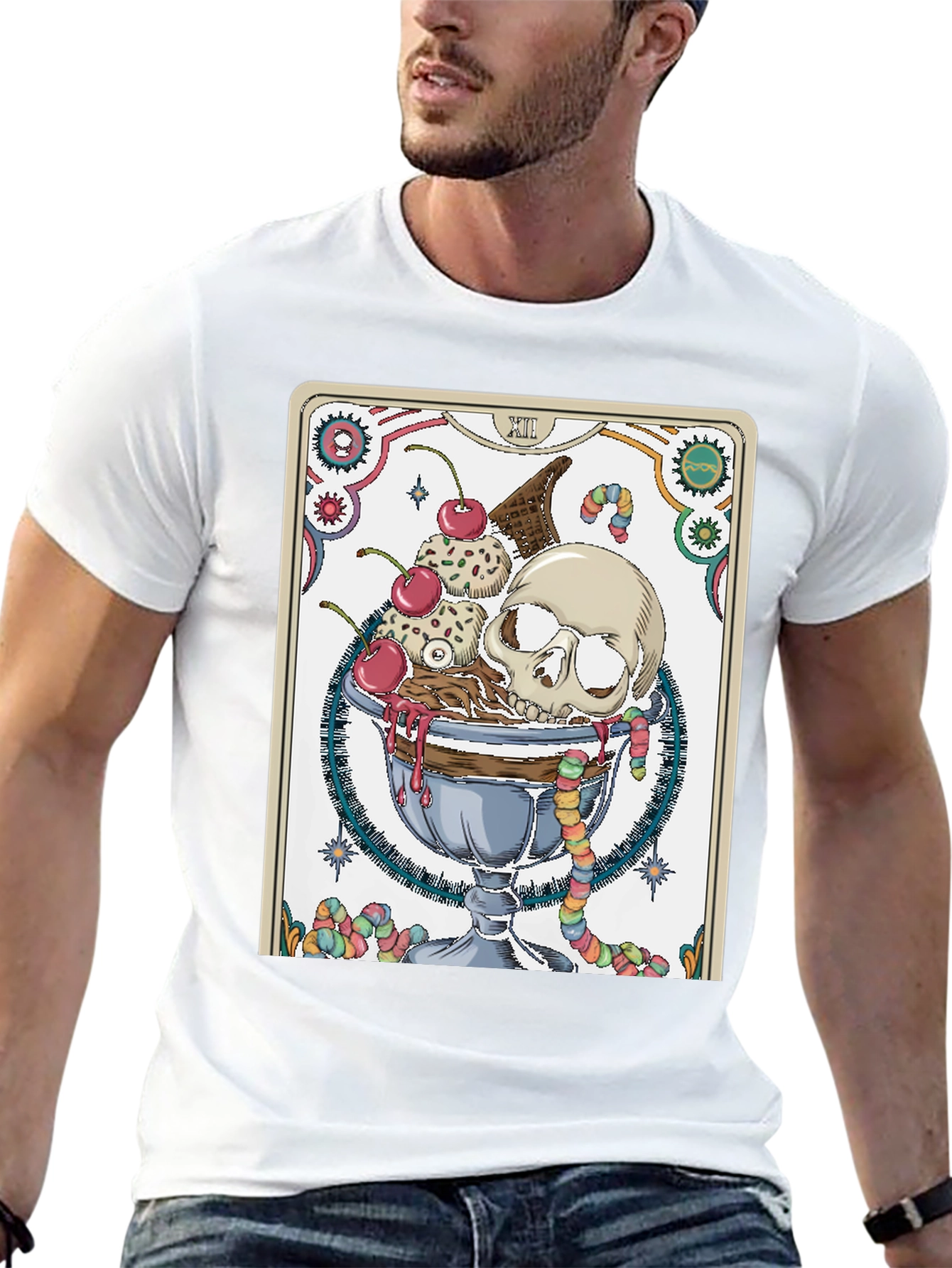 Skull Sundae Graphic Tee - Death Tarot T-Shirt