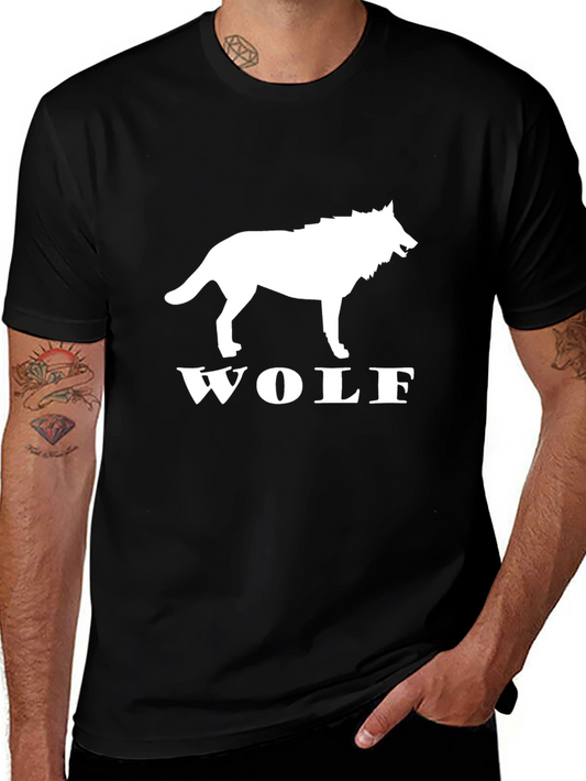 Black Wolf Graphic Tee - Stylish Animal Print Shirt